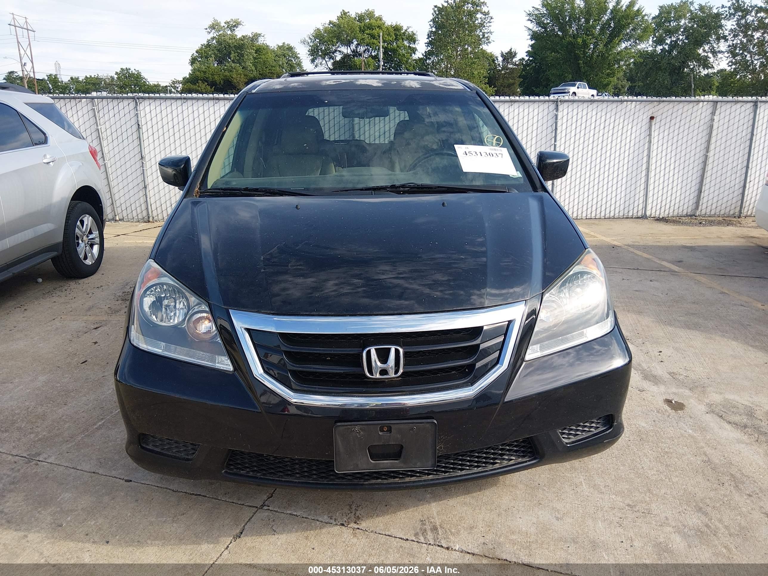 2009 Honda Odyssey Ex-l Black vin: 5FNRL38789B044909