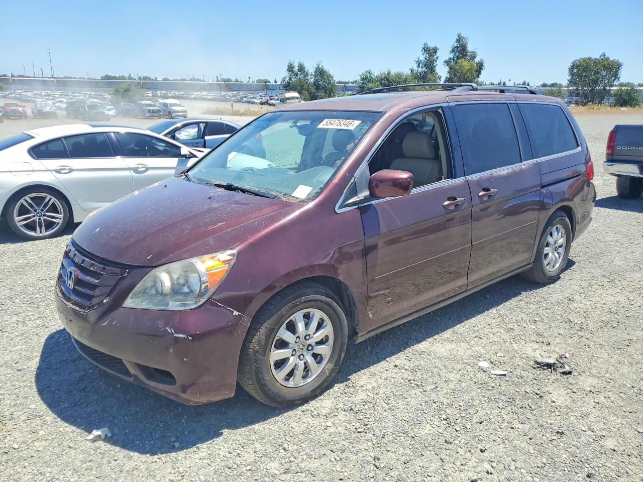 2009 Honda Odyssey Exl Burgundy vin: 5FNRL38789B408973