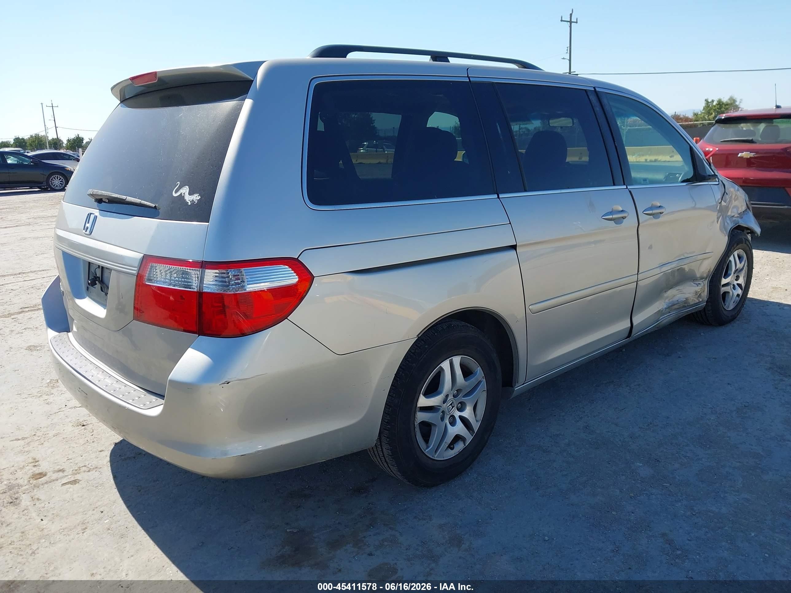 2006 Honda Odyssey Ex-l Серебряный vin: 5FNRL38796B445266