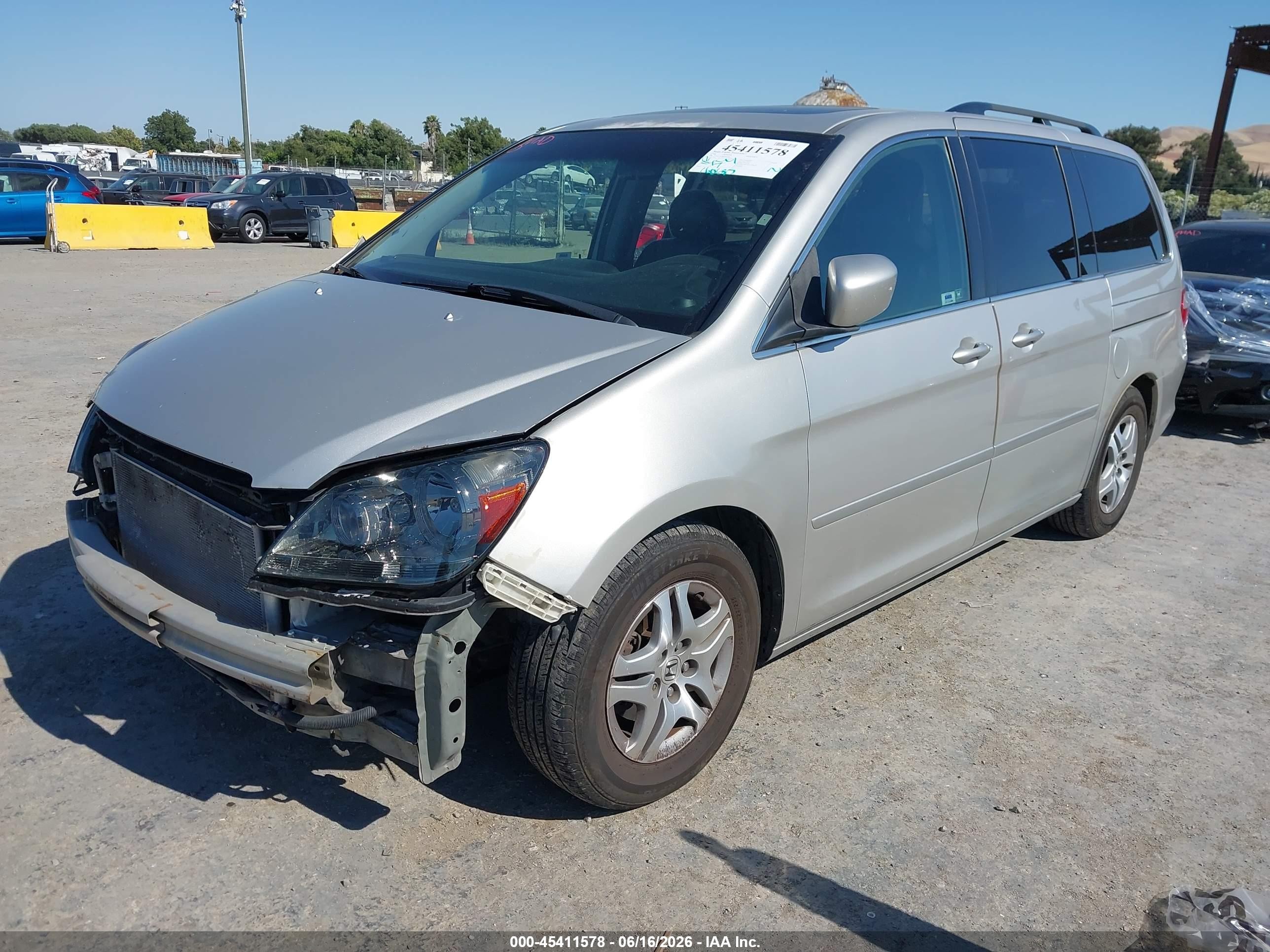 2006 Honda Odyssey Ex-l Серебряный vin: 5FNRL38796B445266