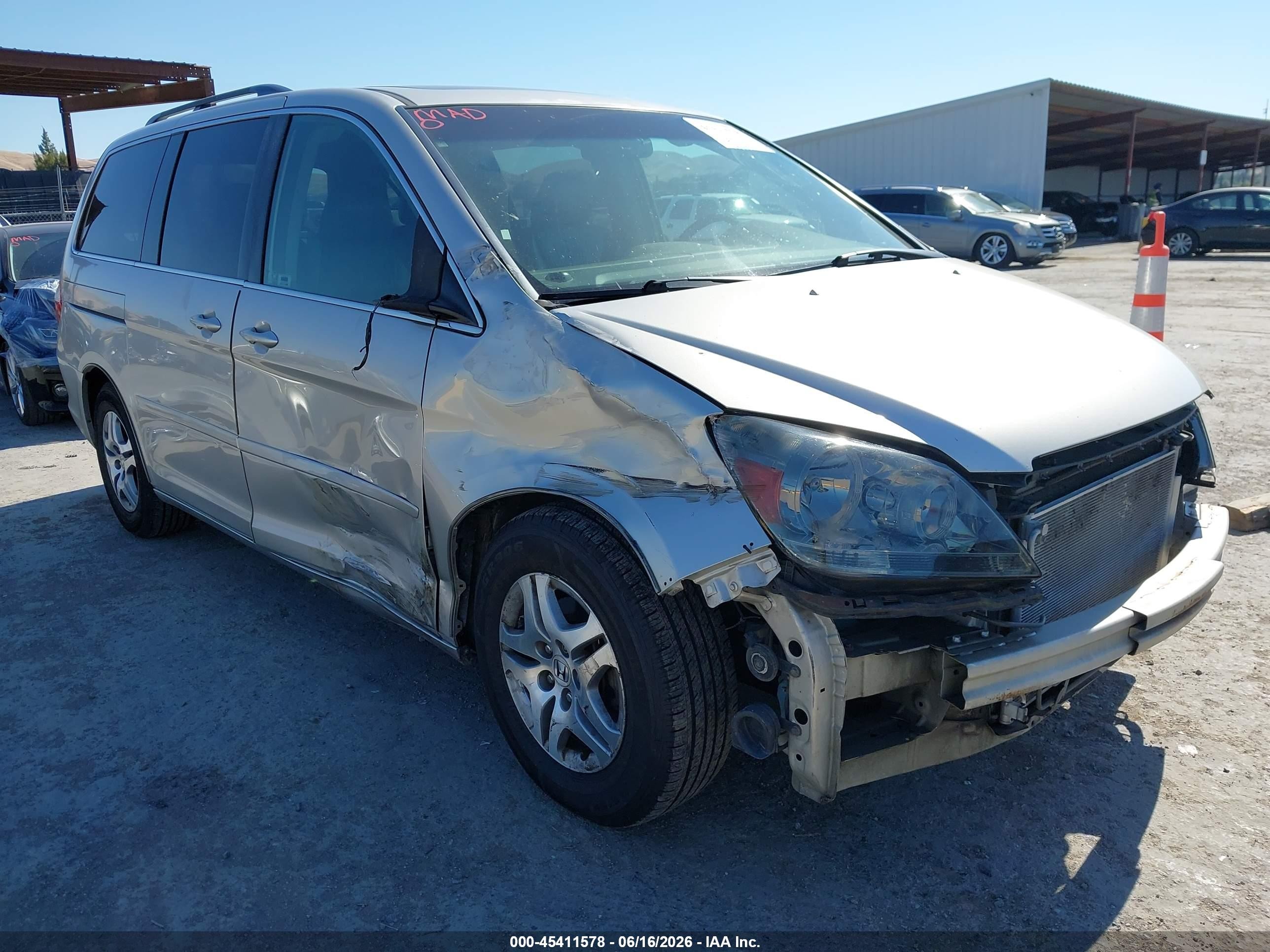 2006 Honda Odyssey Ex-l Серебряный vin: 5FNRL38796B445266