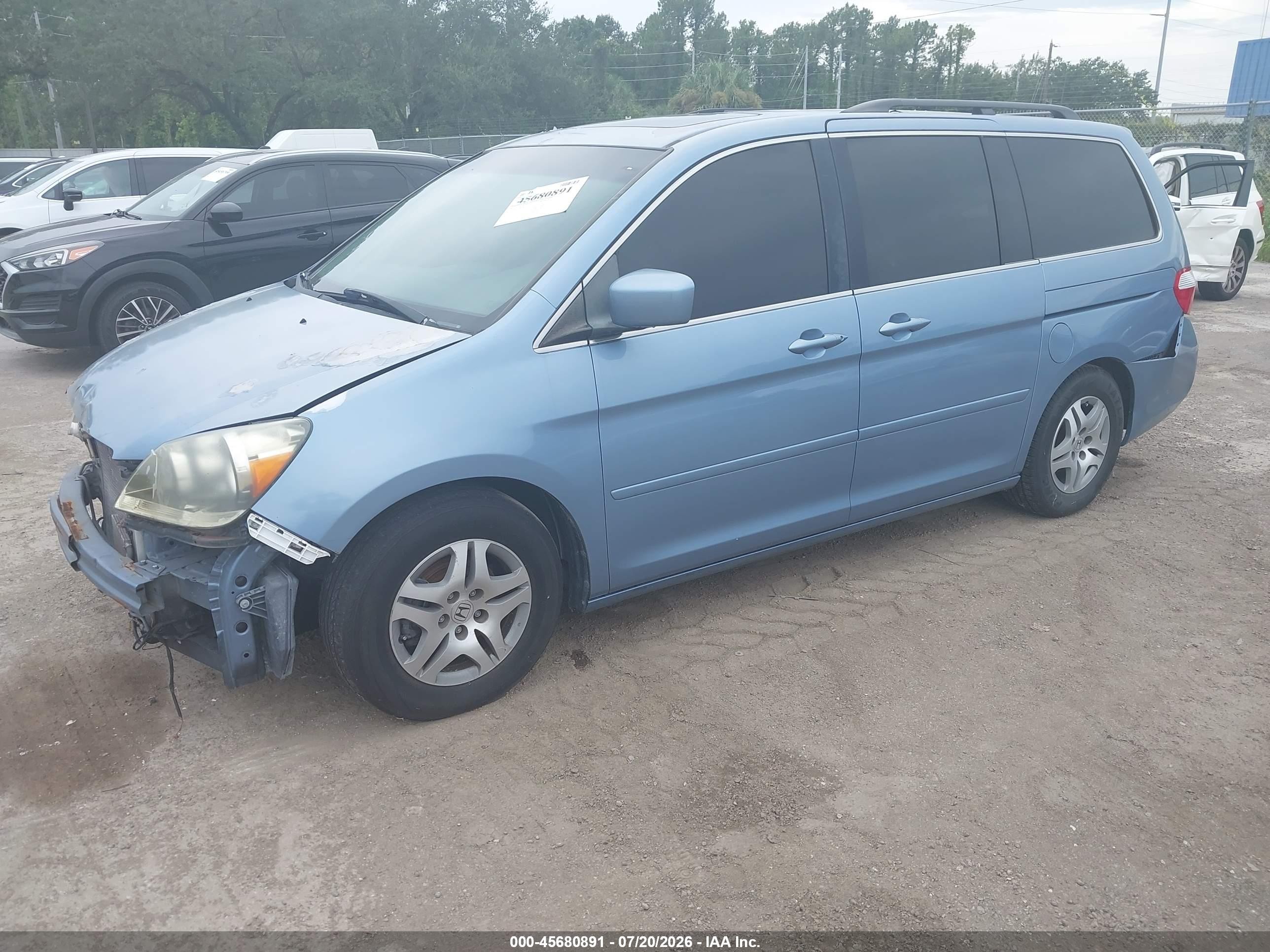2007 Honda Odyssey Ex-l Blue vin: 5FNRL38797B008014