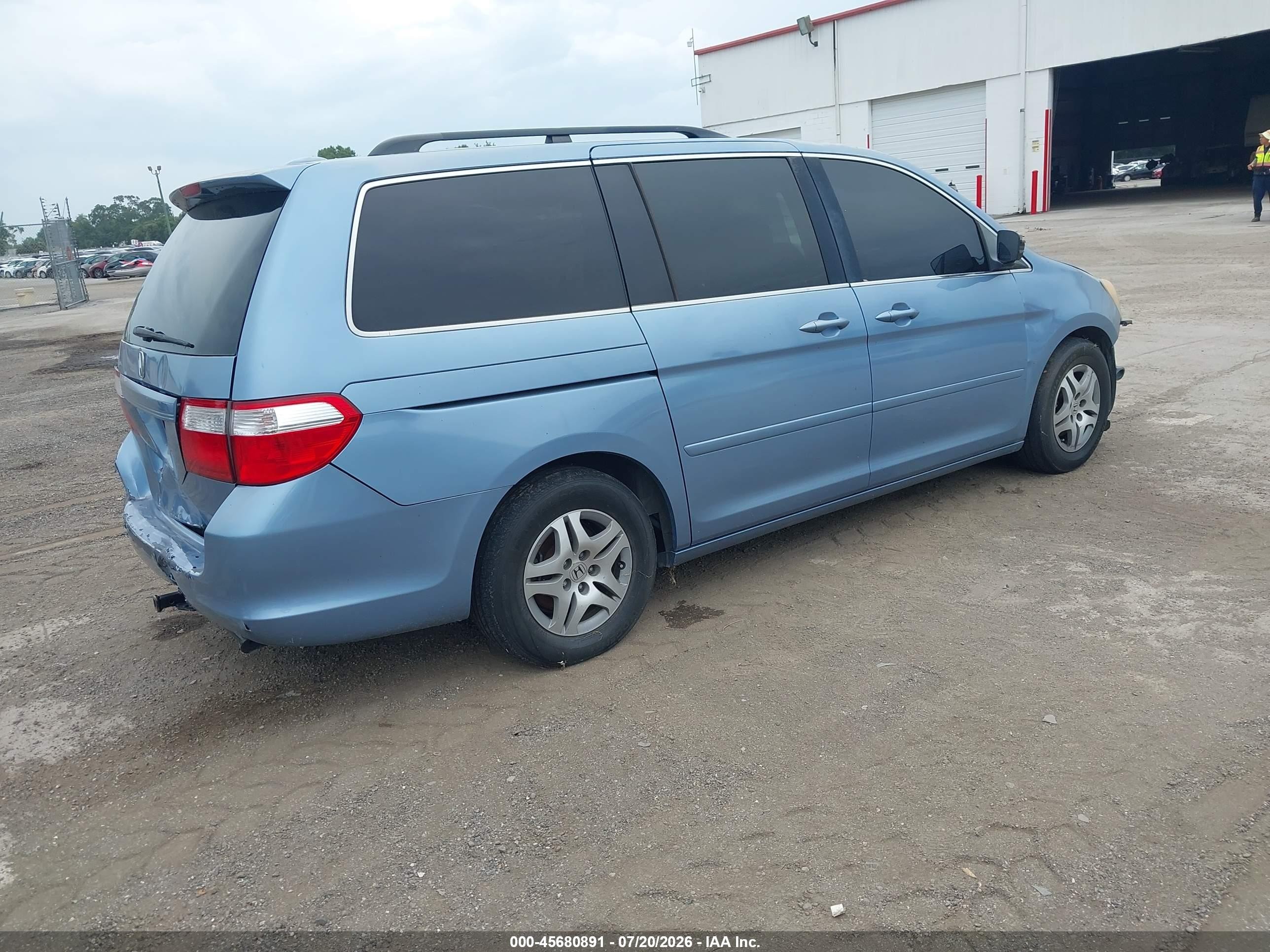 2007 Honda Odyssey Ex-l Blue vin: 5FNRL38797B008014