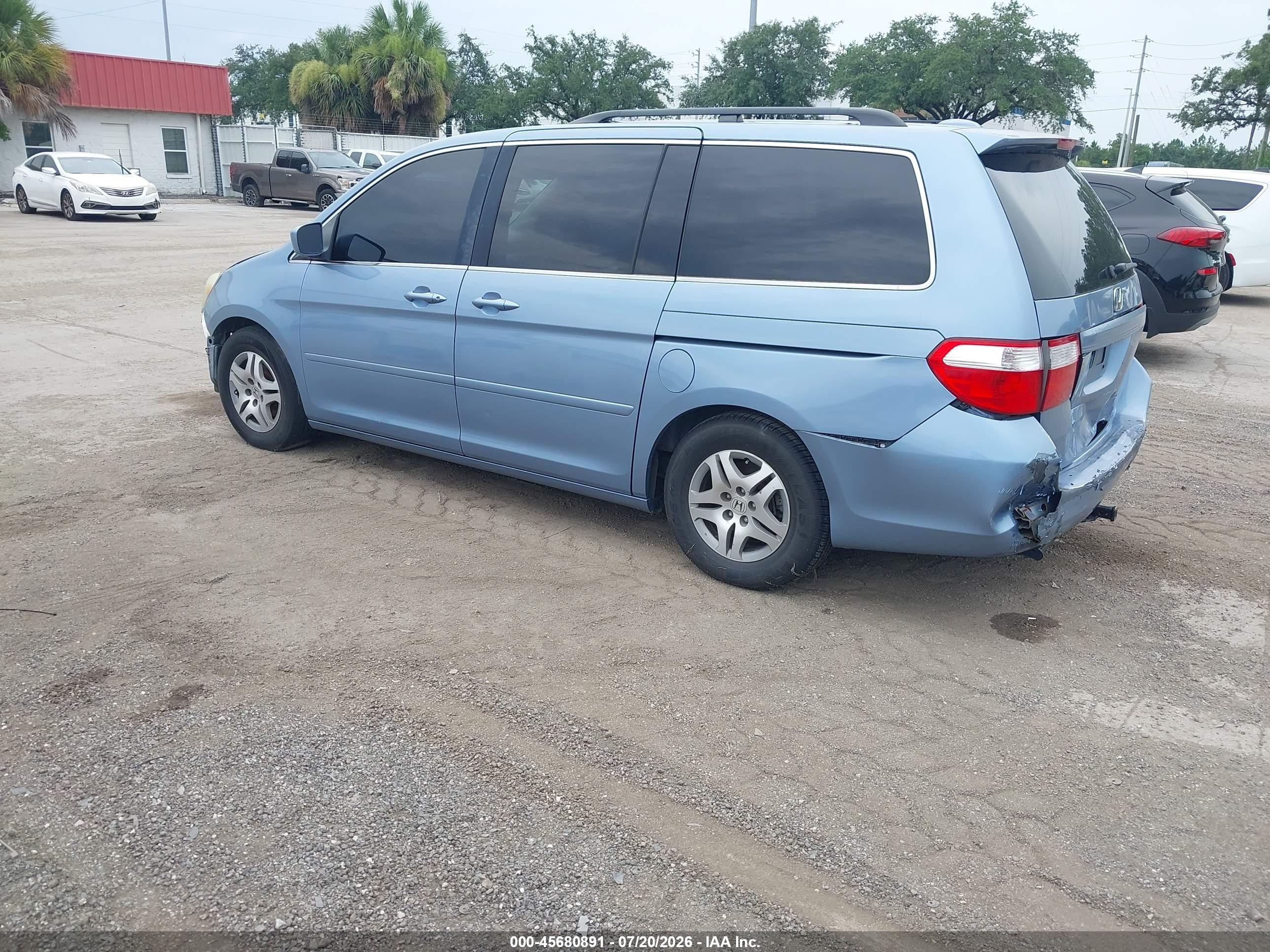 2007 Honda Odyssey Ex-l Blue vin: 5FNRL38797B008014