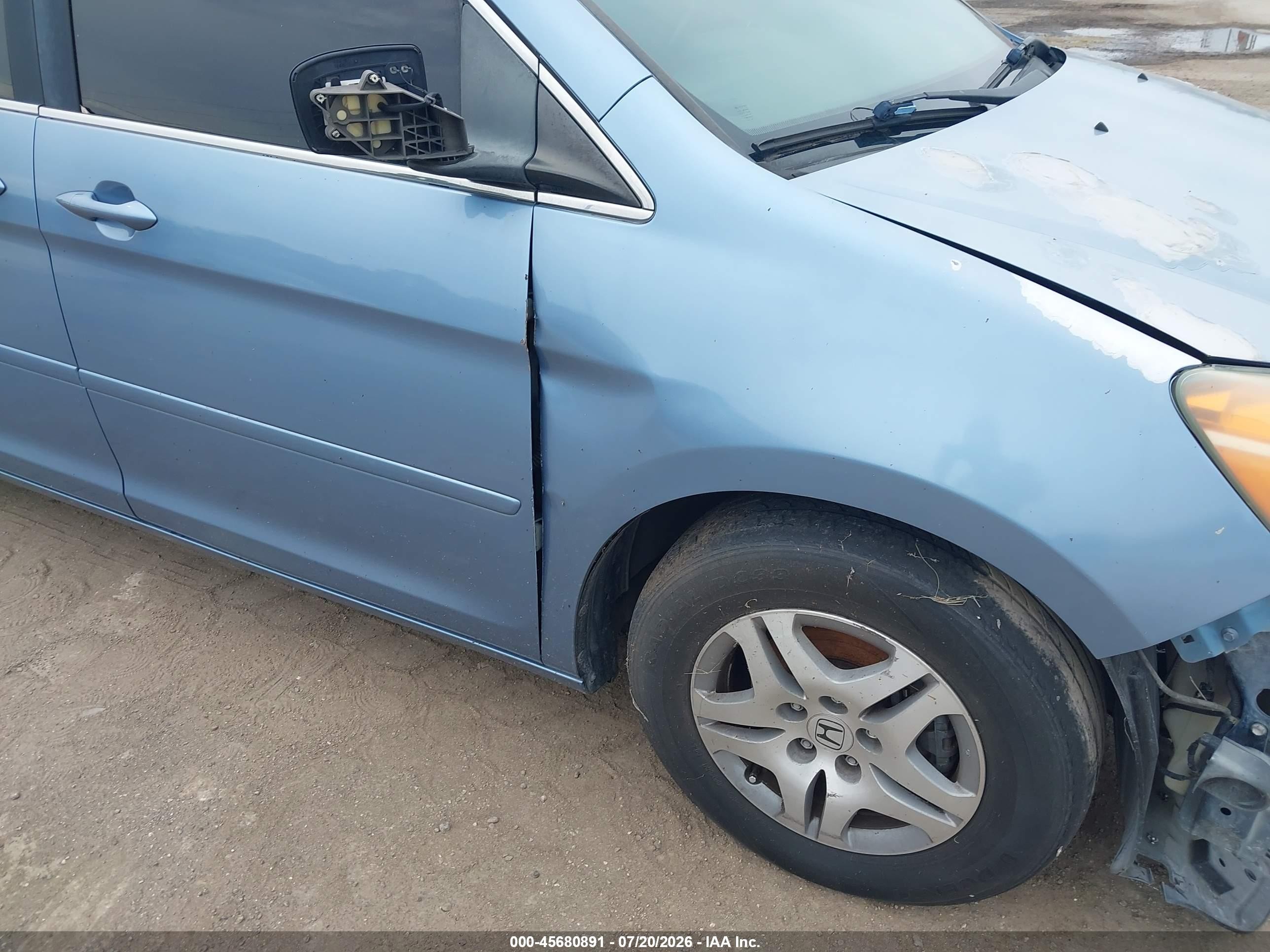 2007 Honda Odyssey Ex-l Blue vin: 5FNRL38797B008014