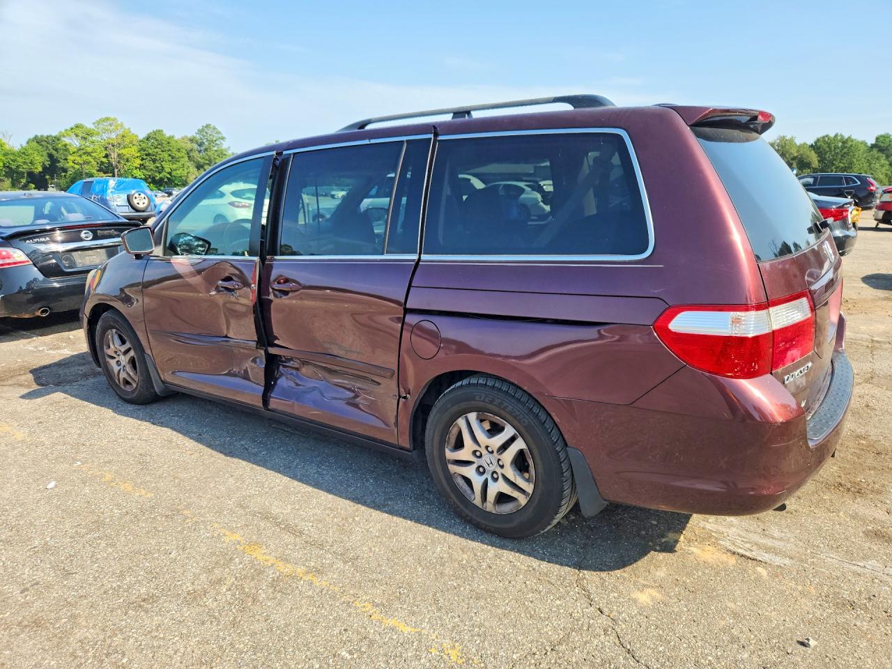 2007 Honda Odyssey Exl Maroon vin: 5FNRL38797B081657