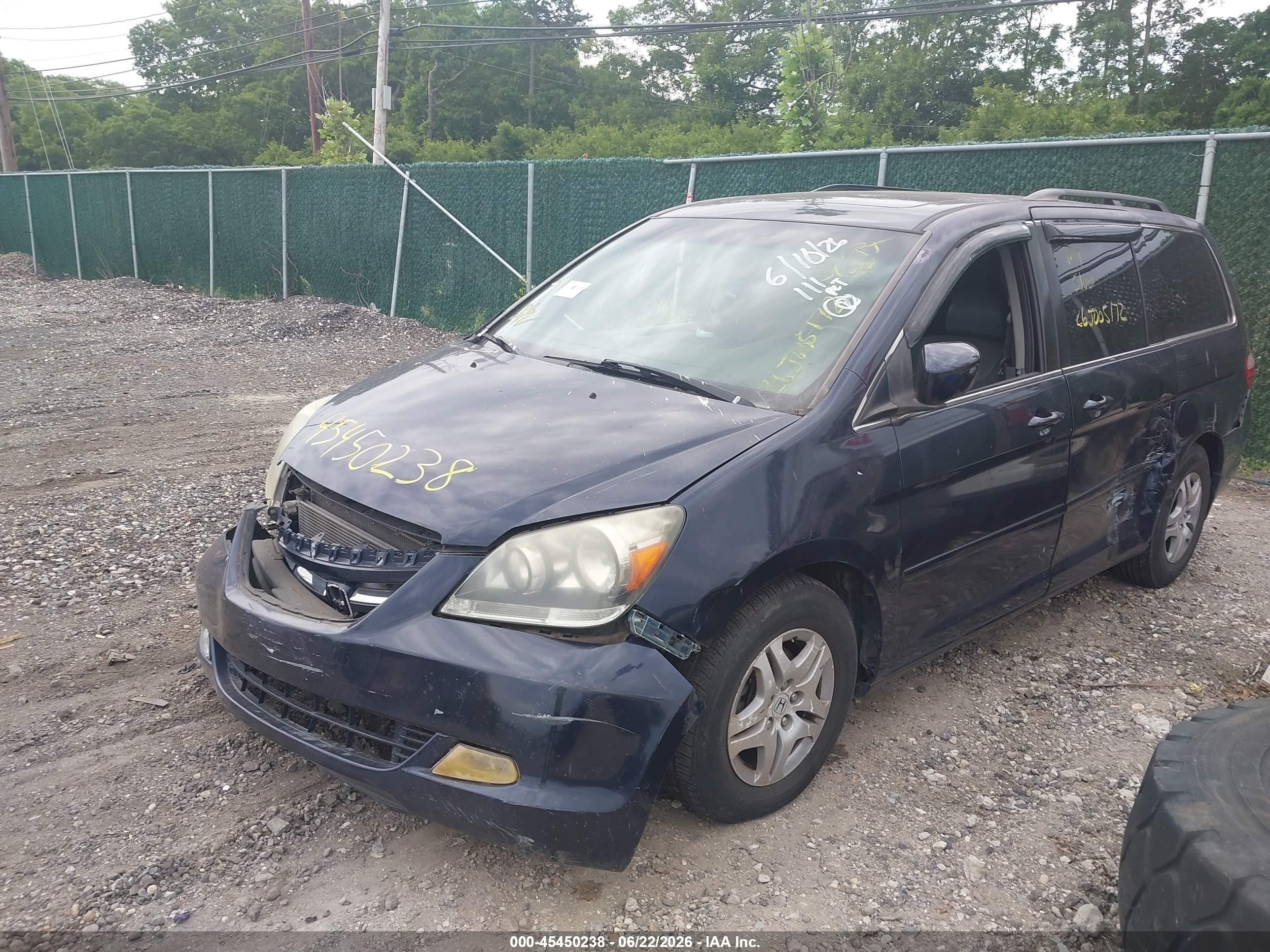 2007 Honda Odyssey Ex-l Blue vin: 5FNRL38797B104712