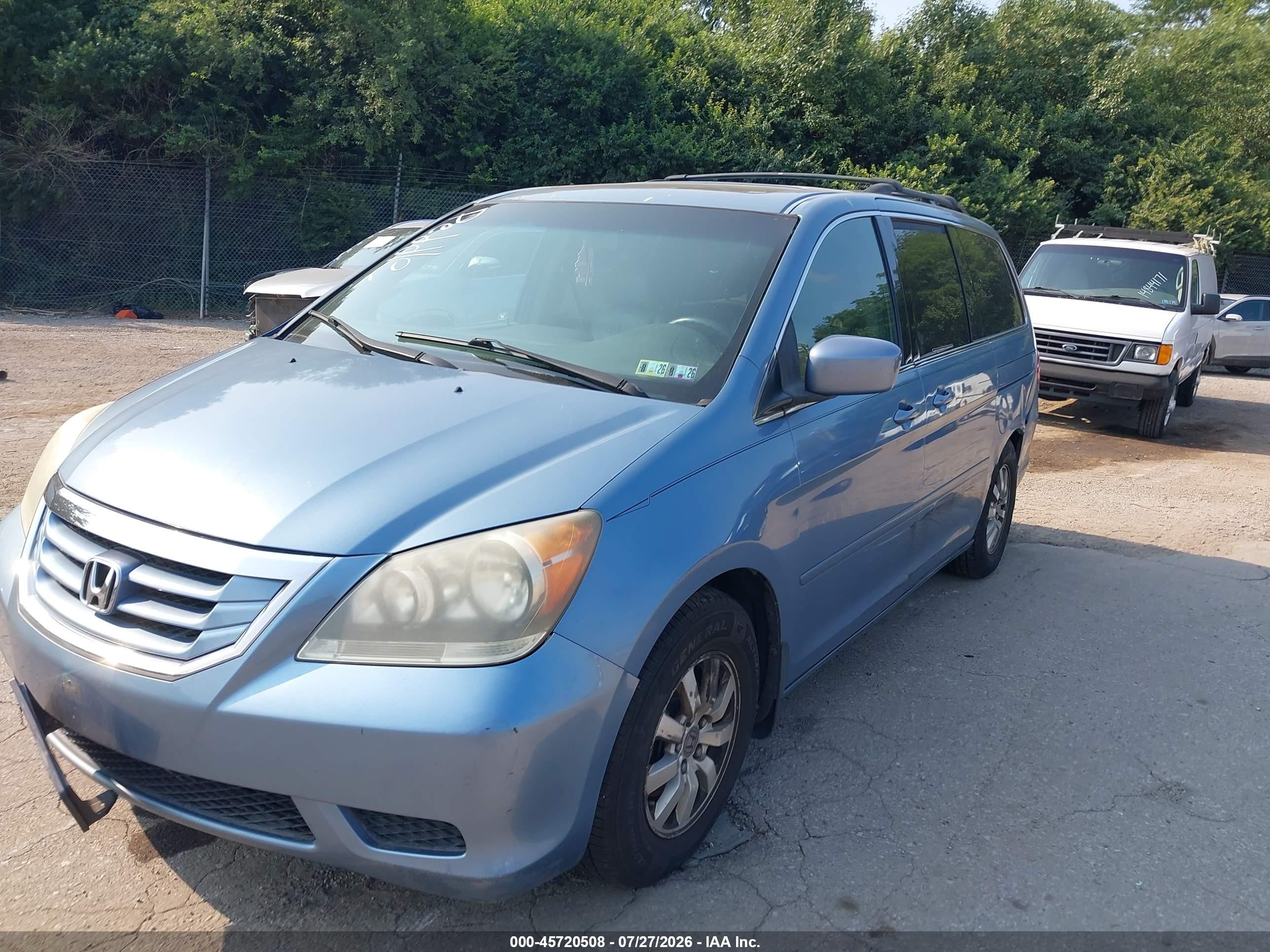 2008 Honda Odyssey Ex-l Blue vin: 5FNRL38798B029947