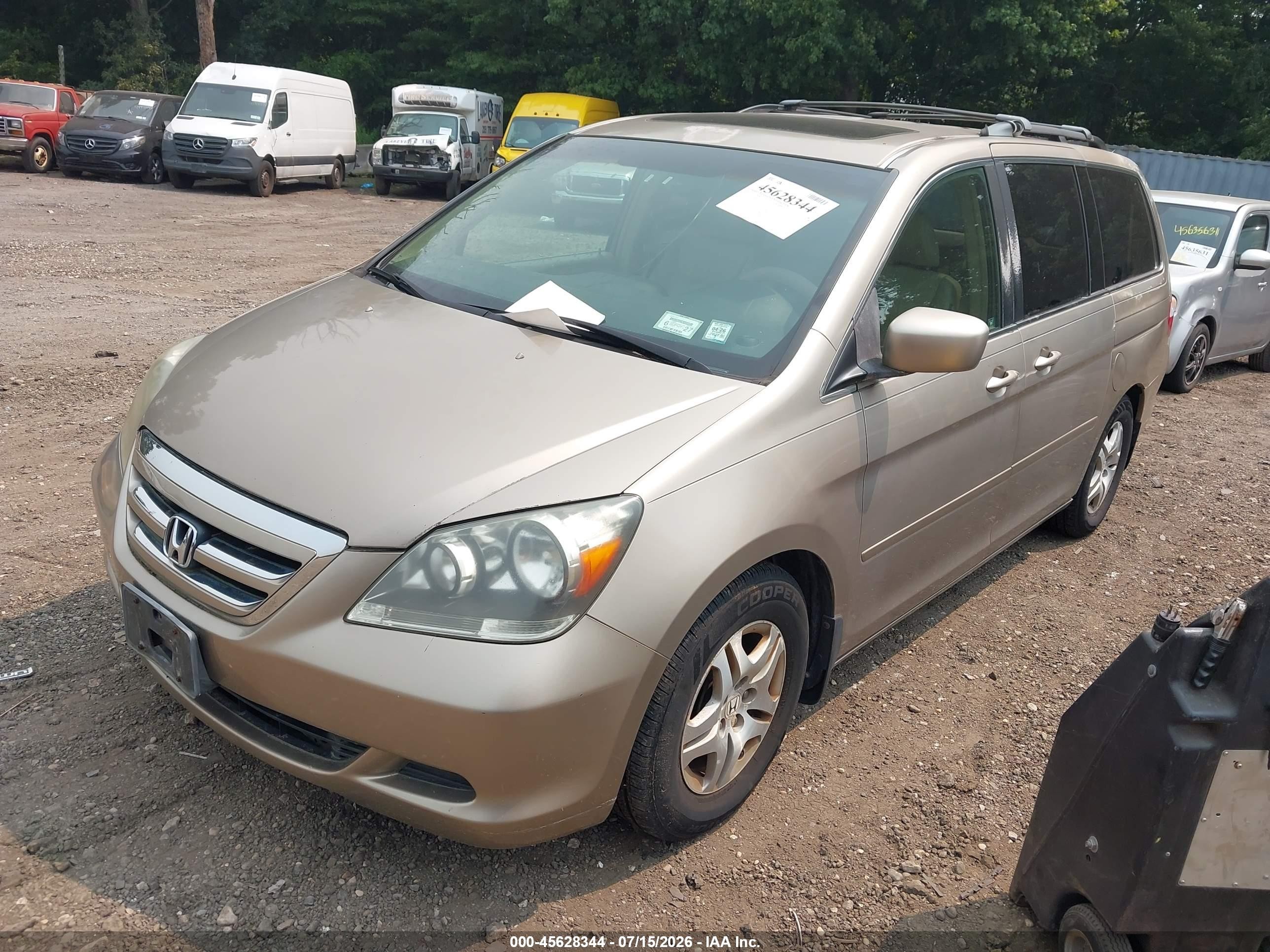 2005 Honda Odyssey Ex-l Gold vin: 5FNRL387X5B011775
