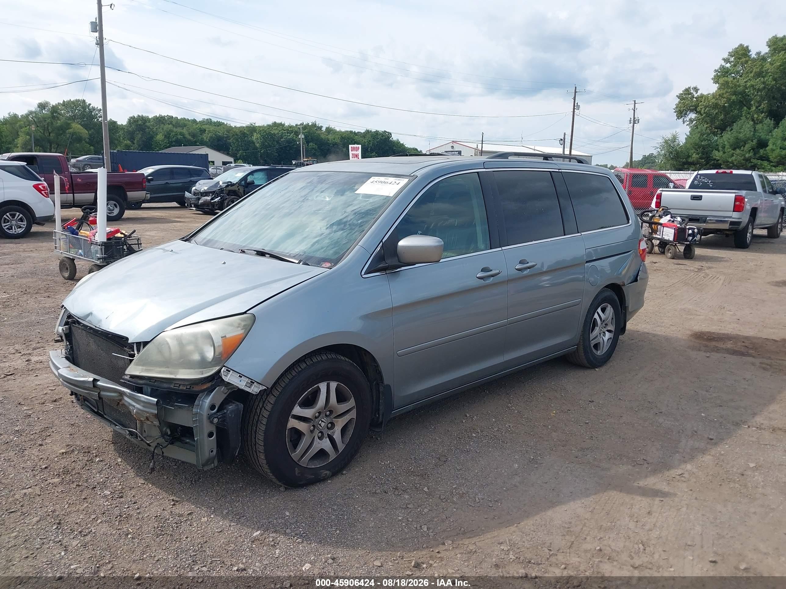 2005 Honda Odyssey Ex-l Light Blue vin: 5FNRL387X5B066260