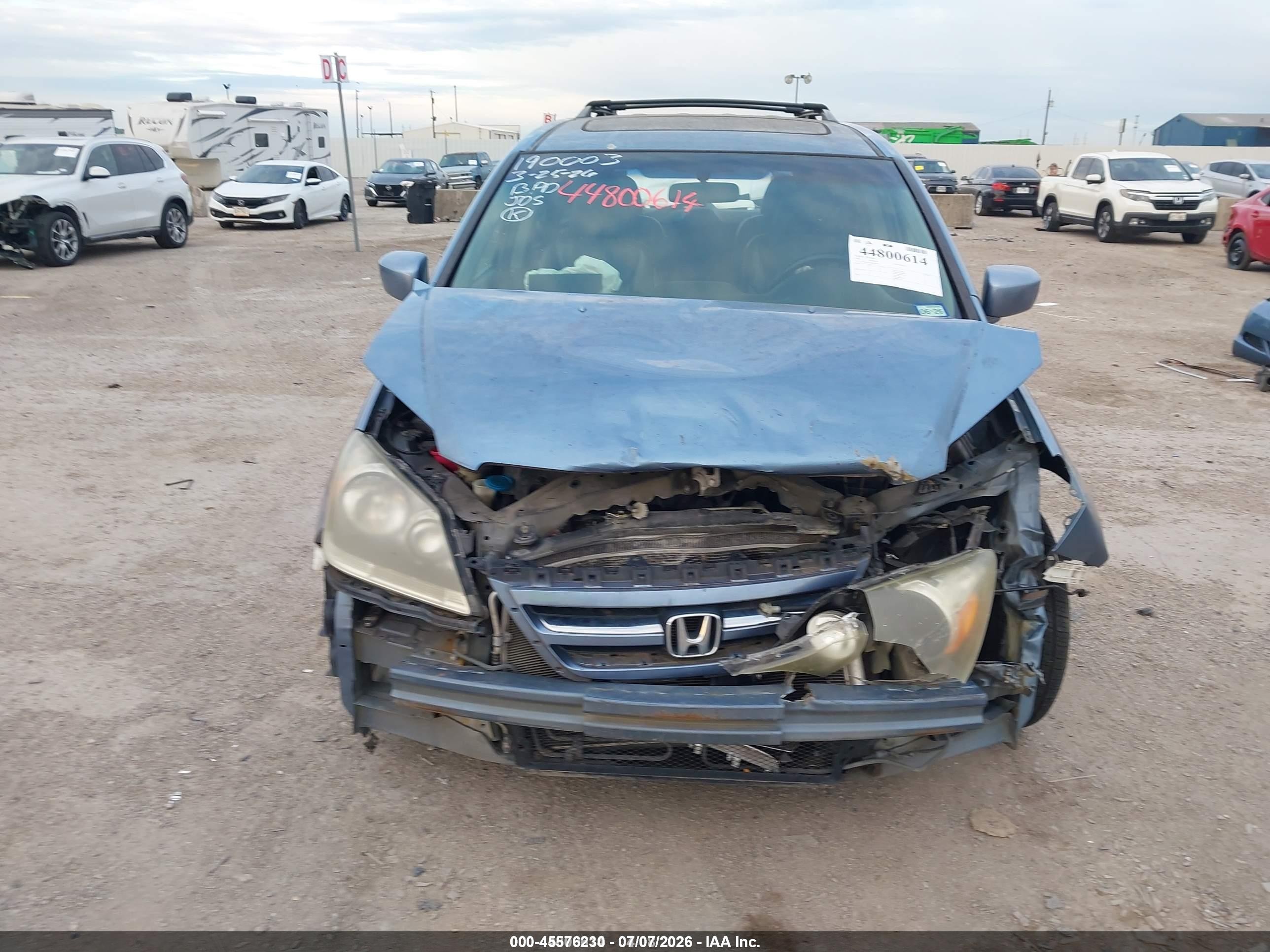 2006 Honda Odyssey Ex-l Blue vin: 5FNRL387X6B106418