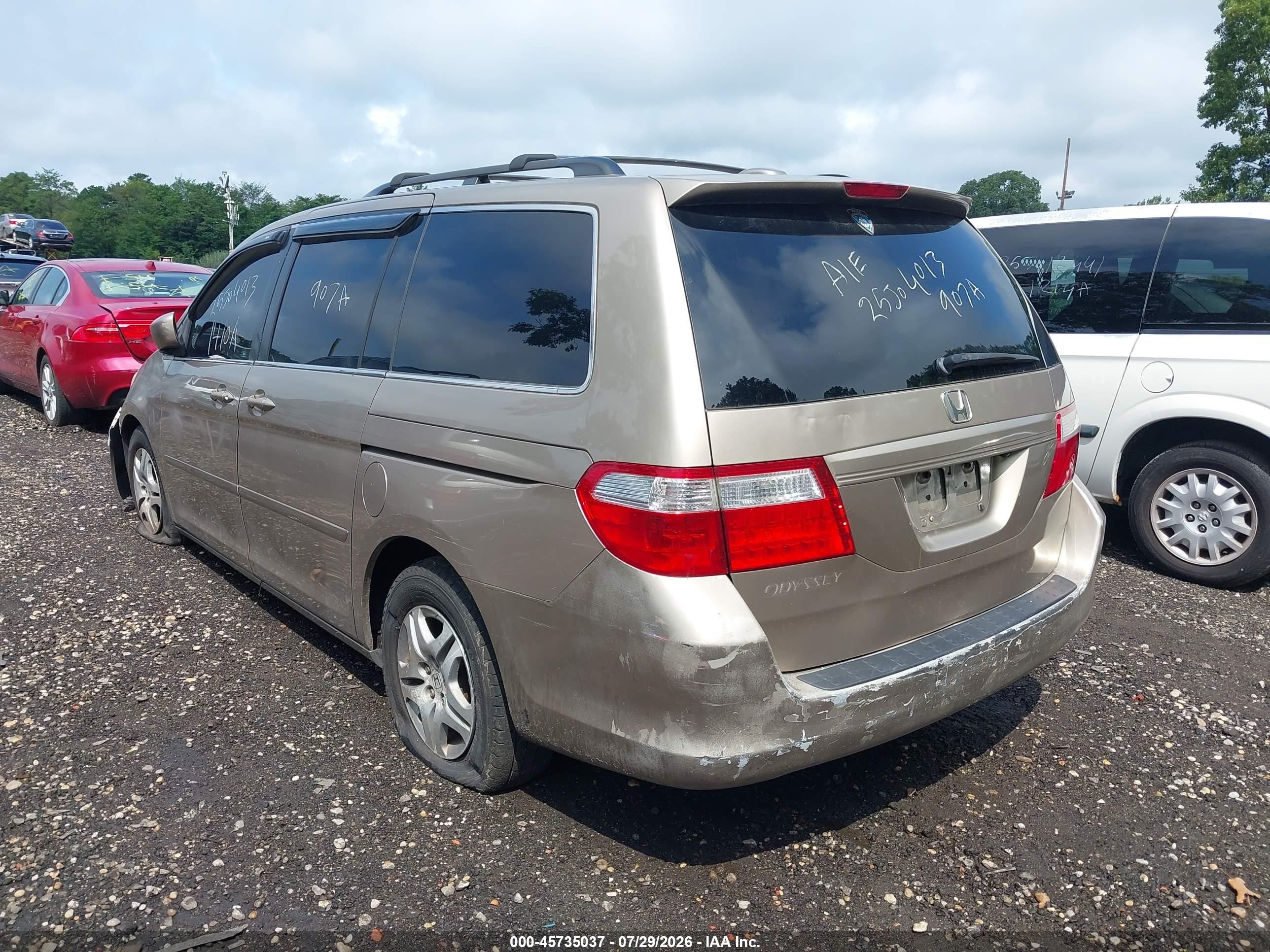 2007 Honda Odyssey Ex-l Gold vin: 5FNRL387X7B421799