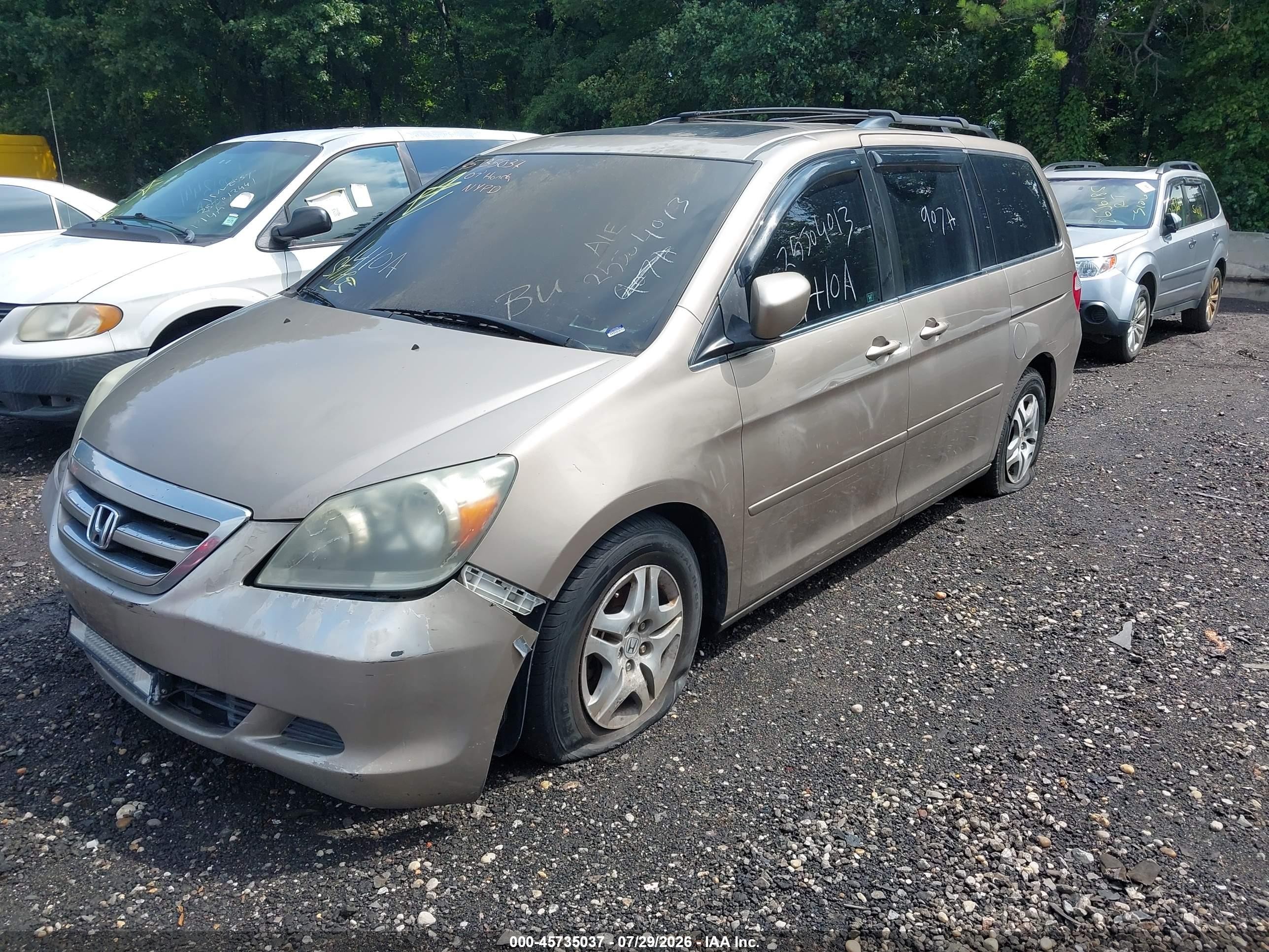 2007 Honda Odyssey Ex-l Gold vin: 5FNRL387X7B421799