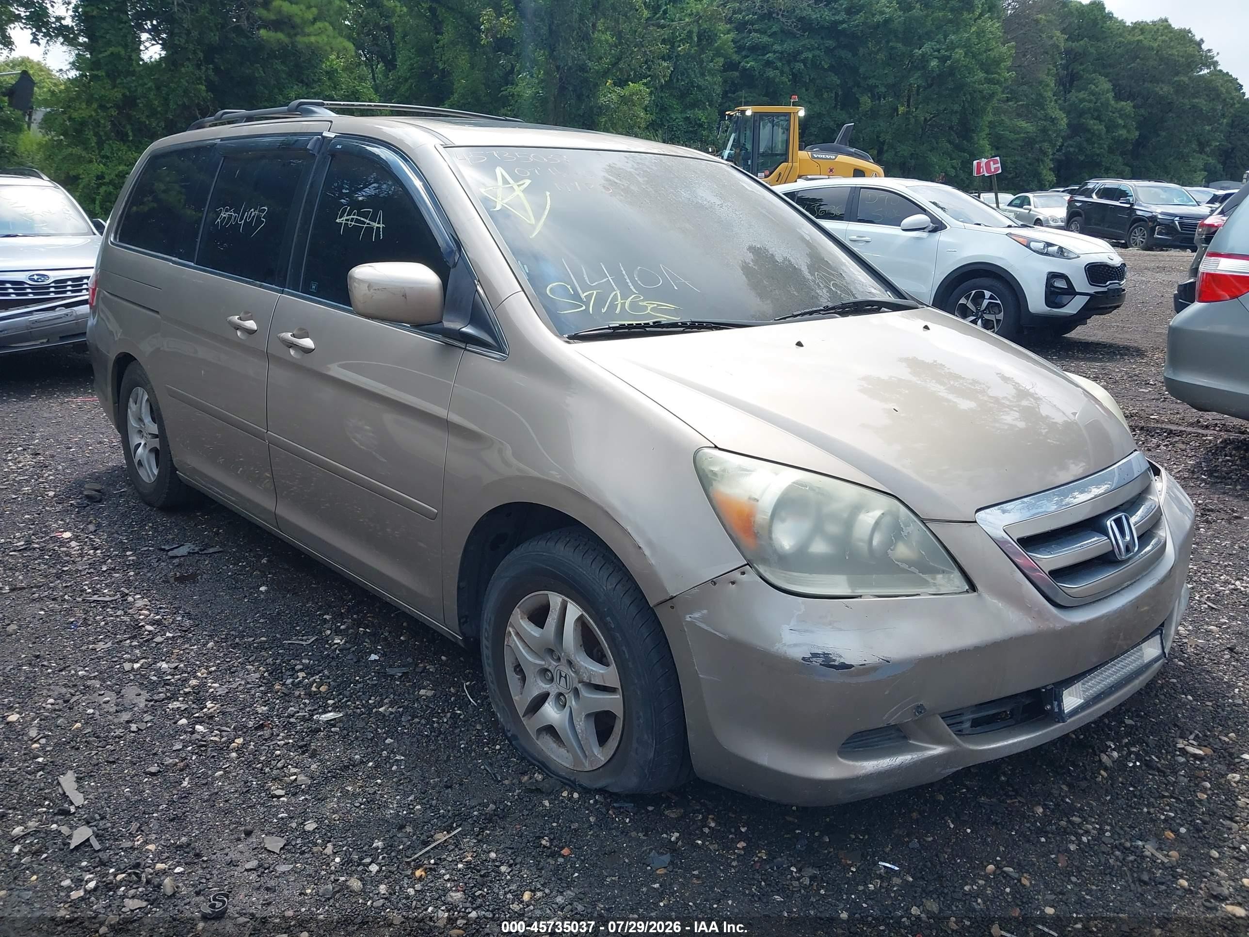 2007 Honda Odyssey Ex-l Gold vin: 5FNRL387X7B421799