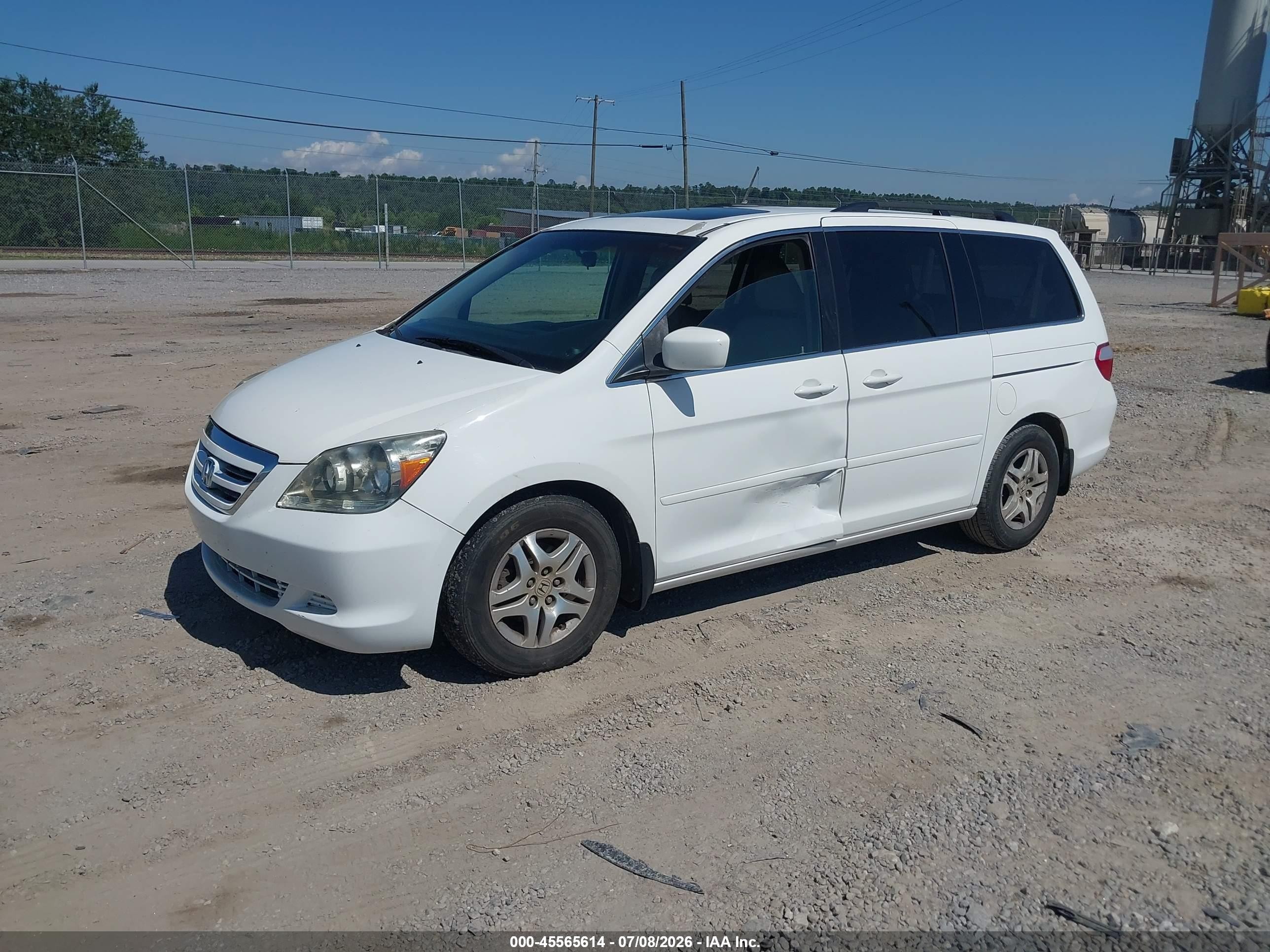 2007 Honda Odyssey Ex-l White vin: 5FNRL387X7B436254