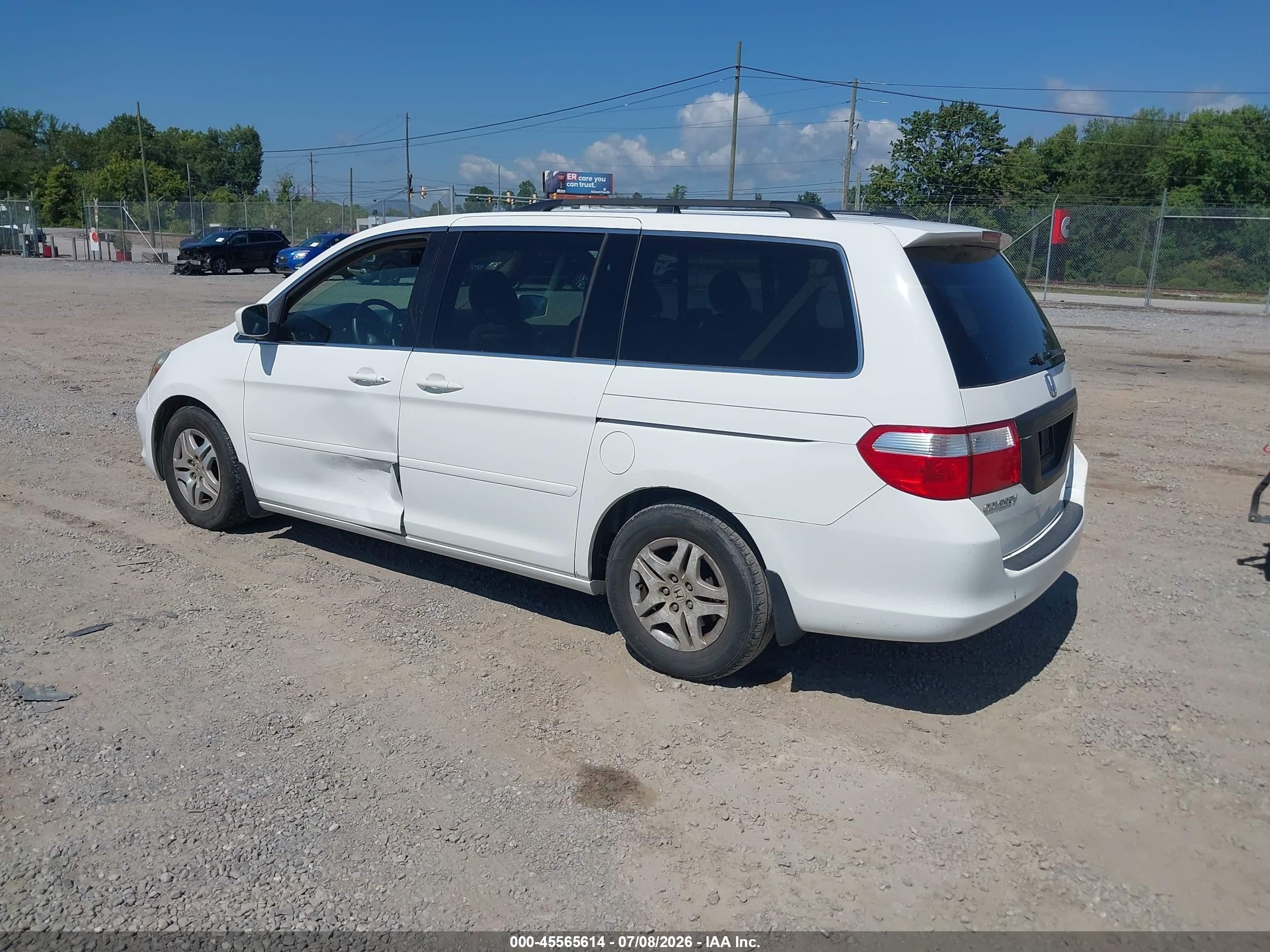 2007 Honda Odyssey Ex-l White vin: 5FNRL387X7B436254