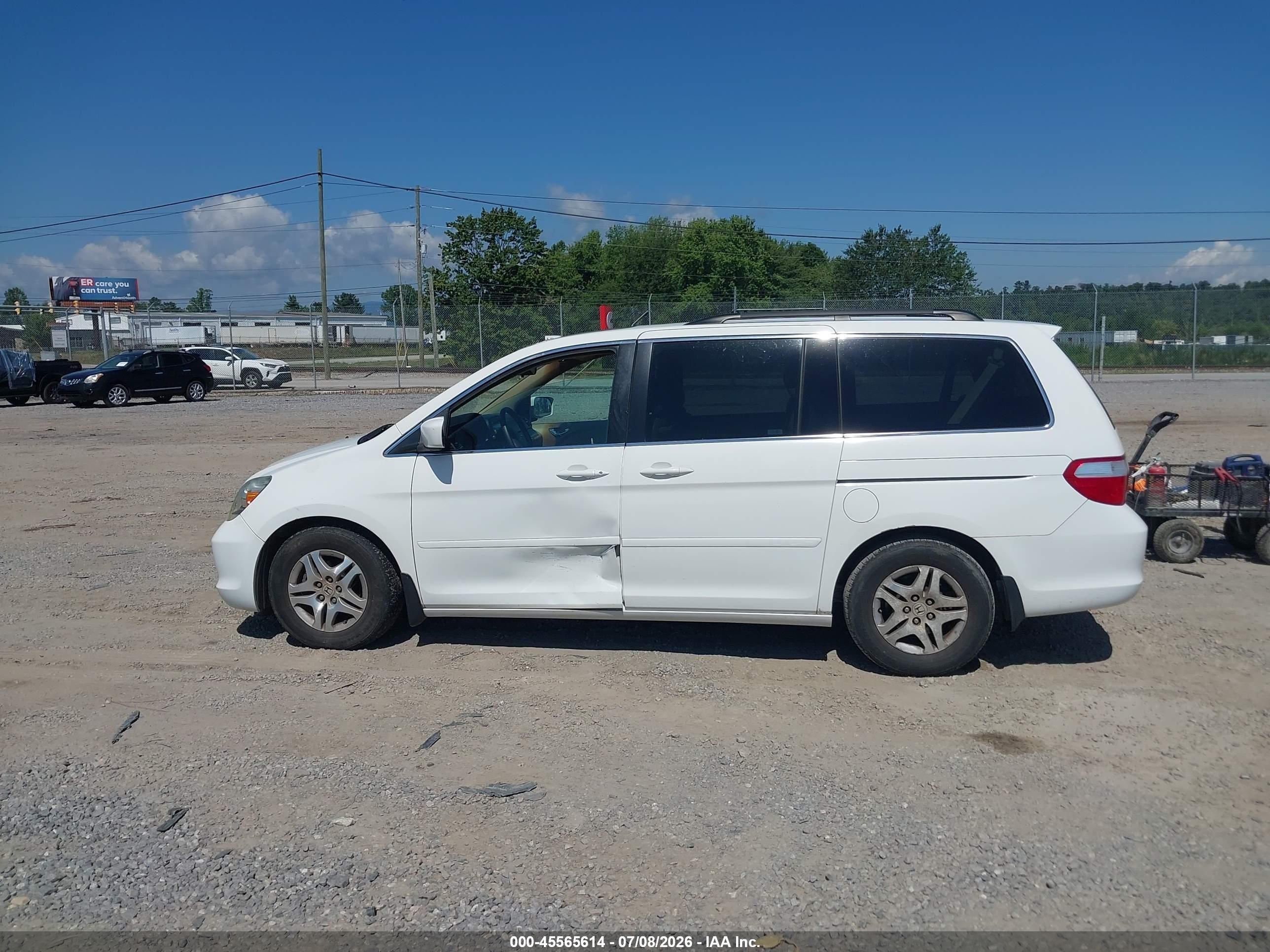 2007 Honda Odyssey Ex-l White vin: 5FNRL387X7B436254