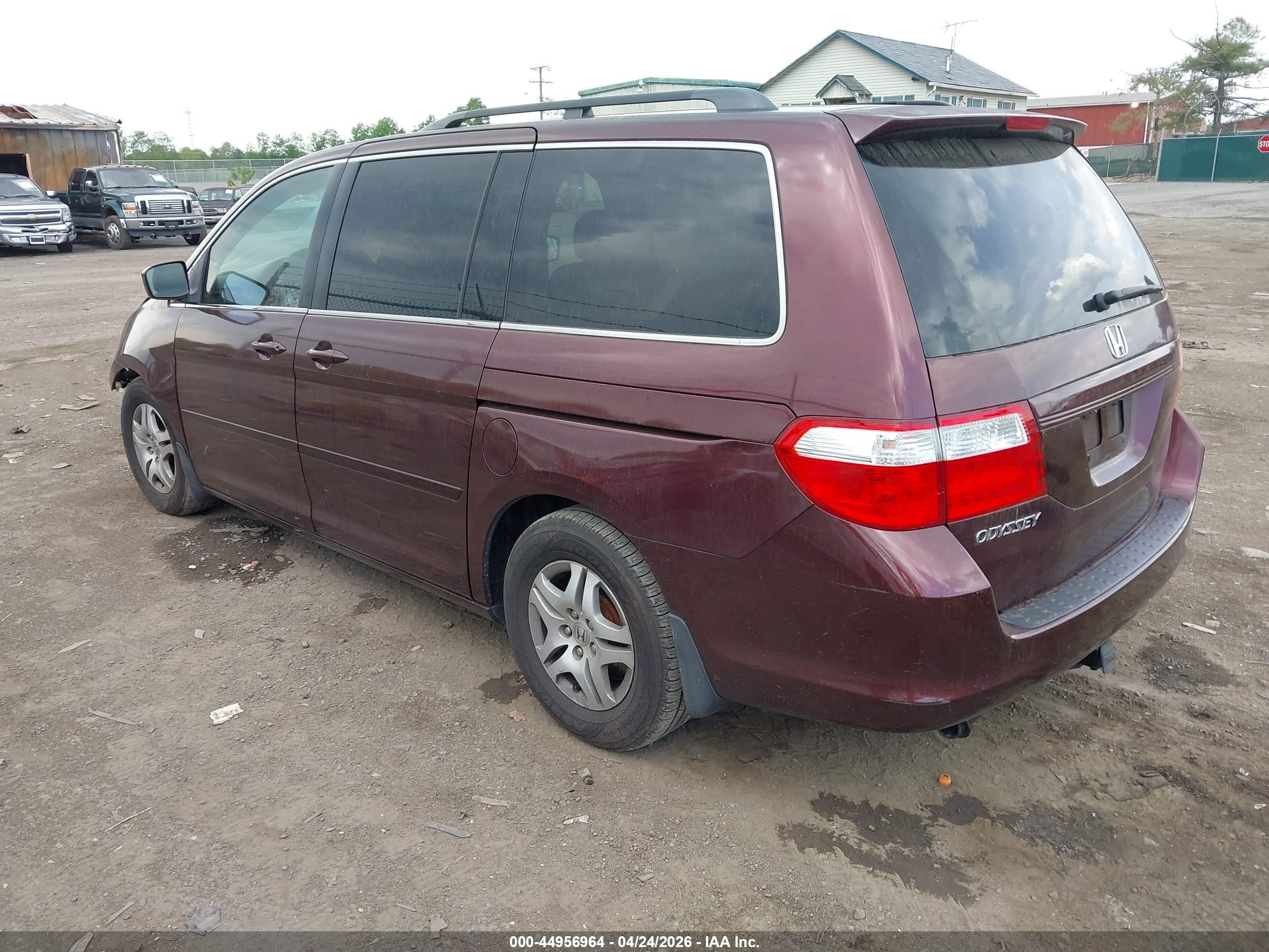 2007 Honda Odyssey Ex-l Темно-бордовый vin: 5FNRL387X7B445519