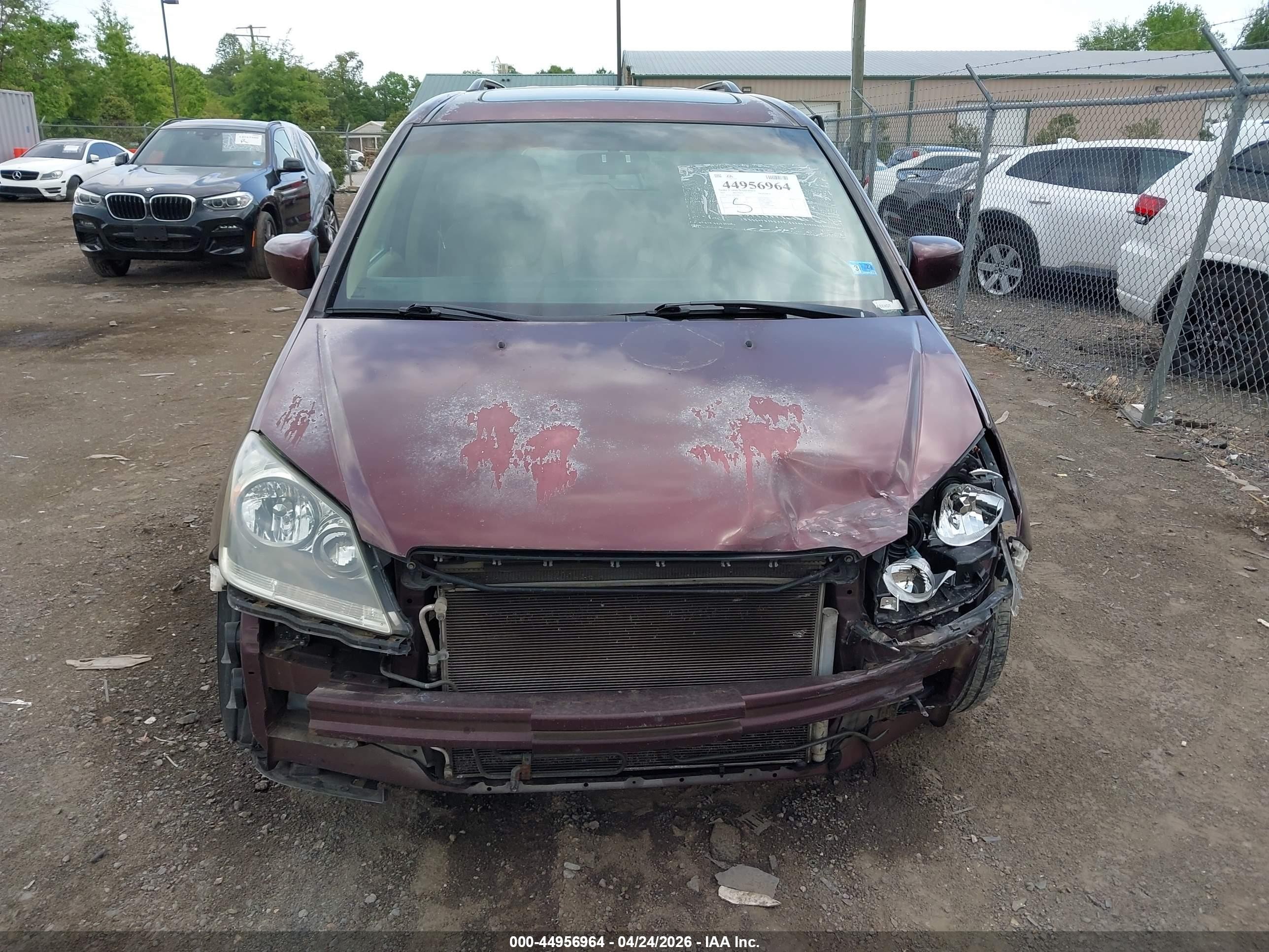2007 Honda Odyssey Ex-l Темно-бордовый vin: 5FNRL387X7B445519