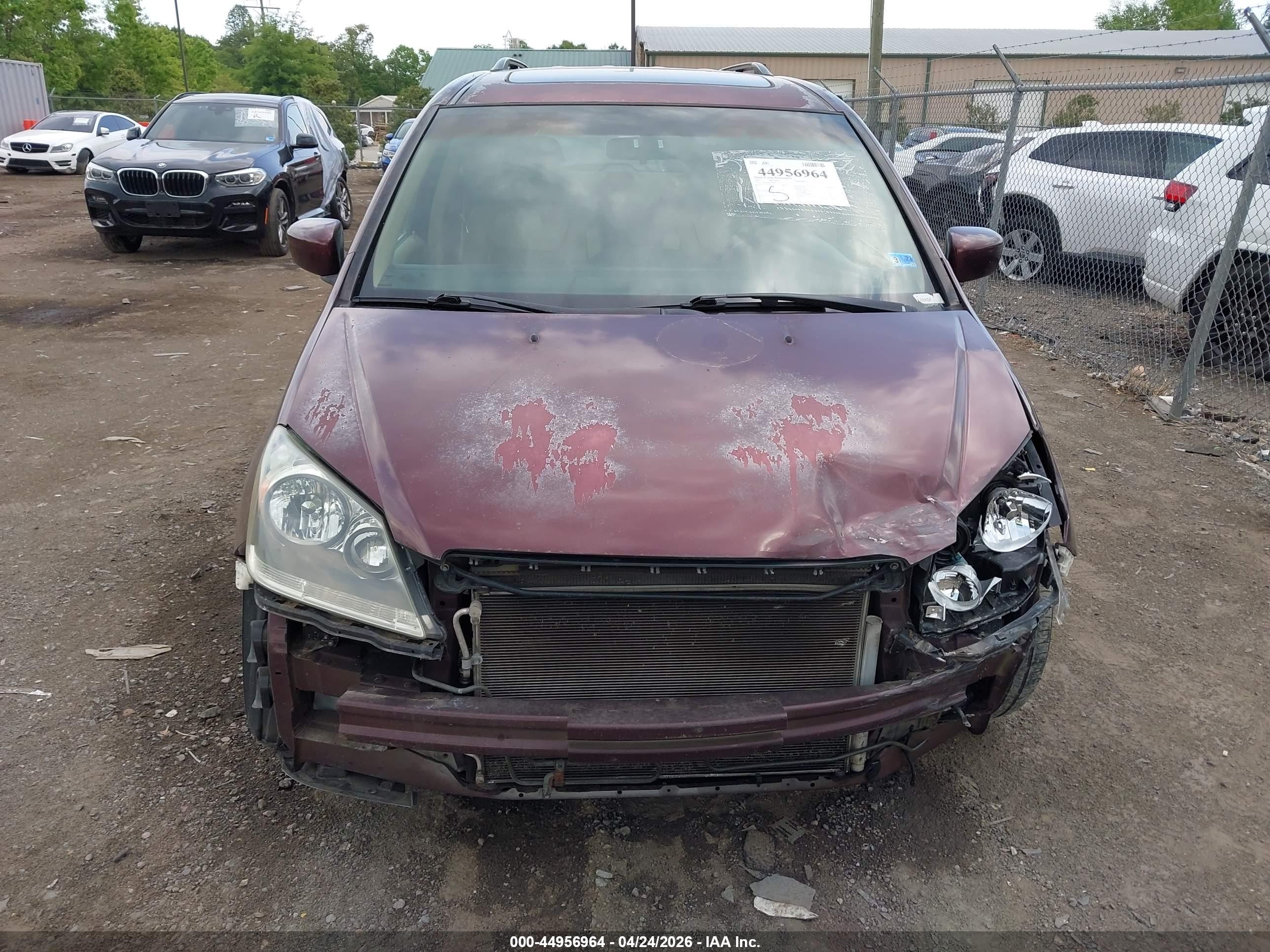 2007 Honda Odyssey Ex-l Темно-бордовый vin: 5FNRL387X7B445519