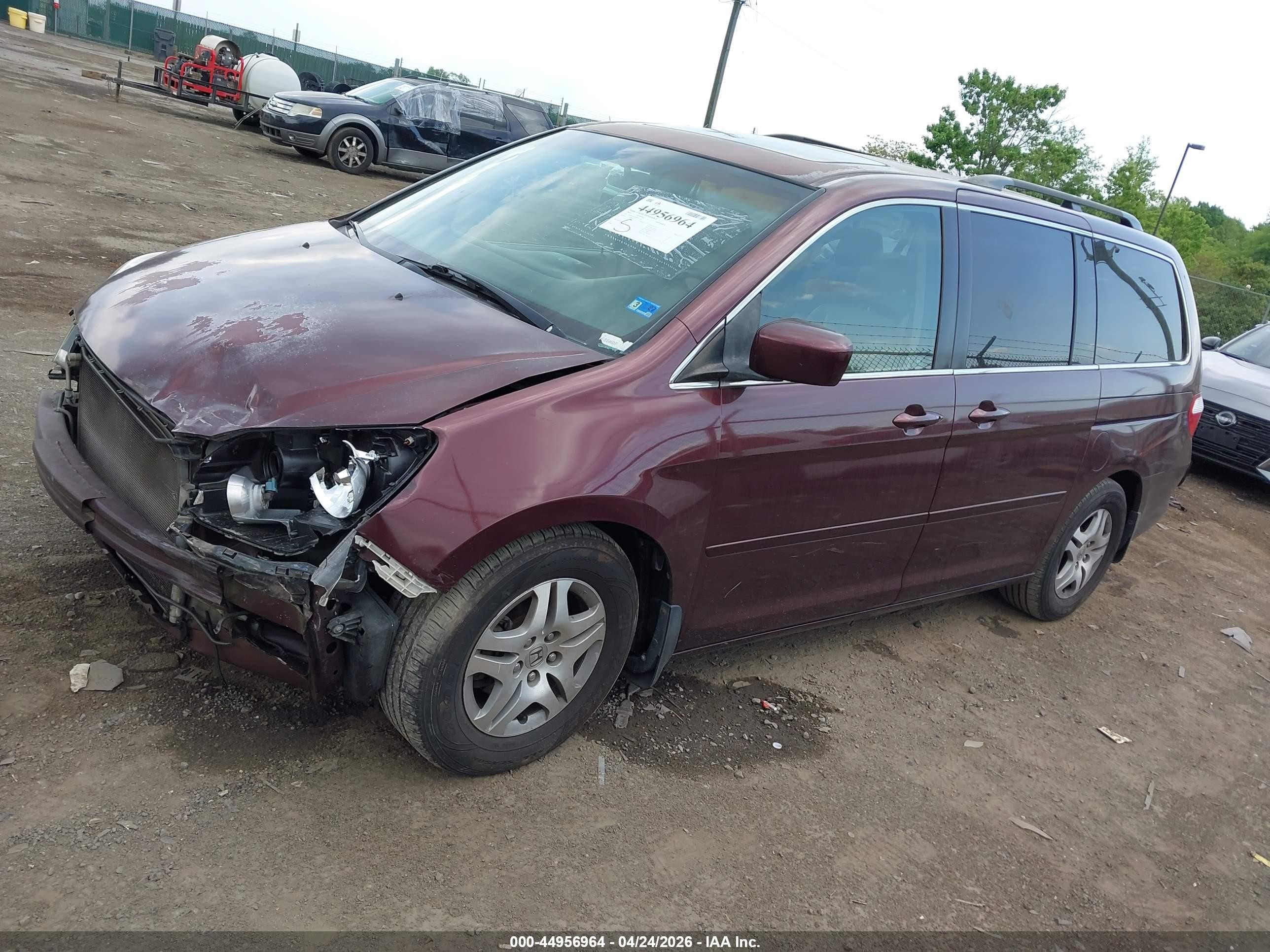 2007 Honda Odyssey Ex-l Темно-бордовый vin: 5FNRL387X7B445519