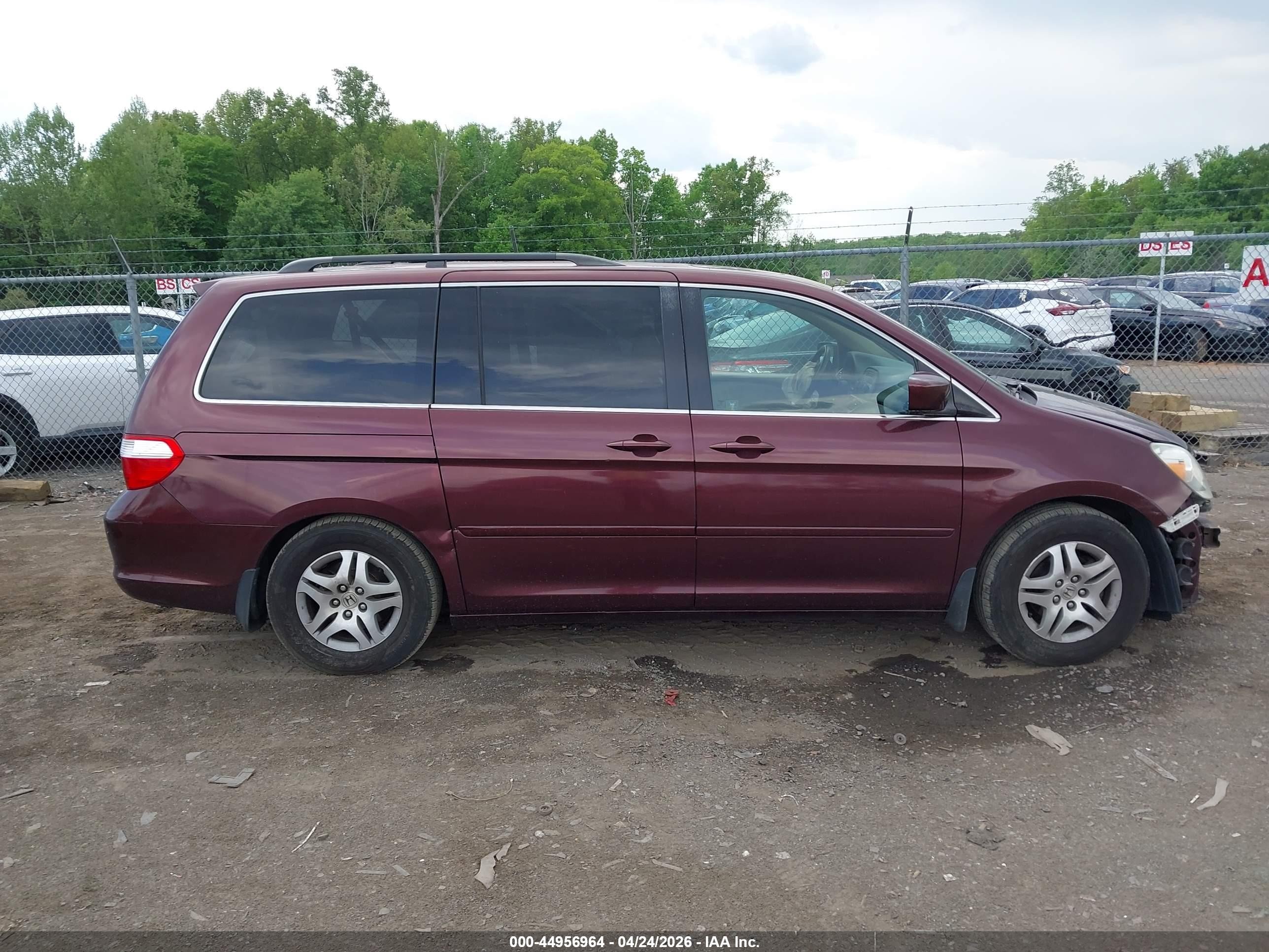 2007 Honda Odyssey Ex-l Темно-бордовый vin: 5FNRL387X7B445519
