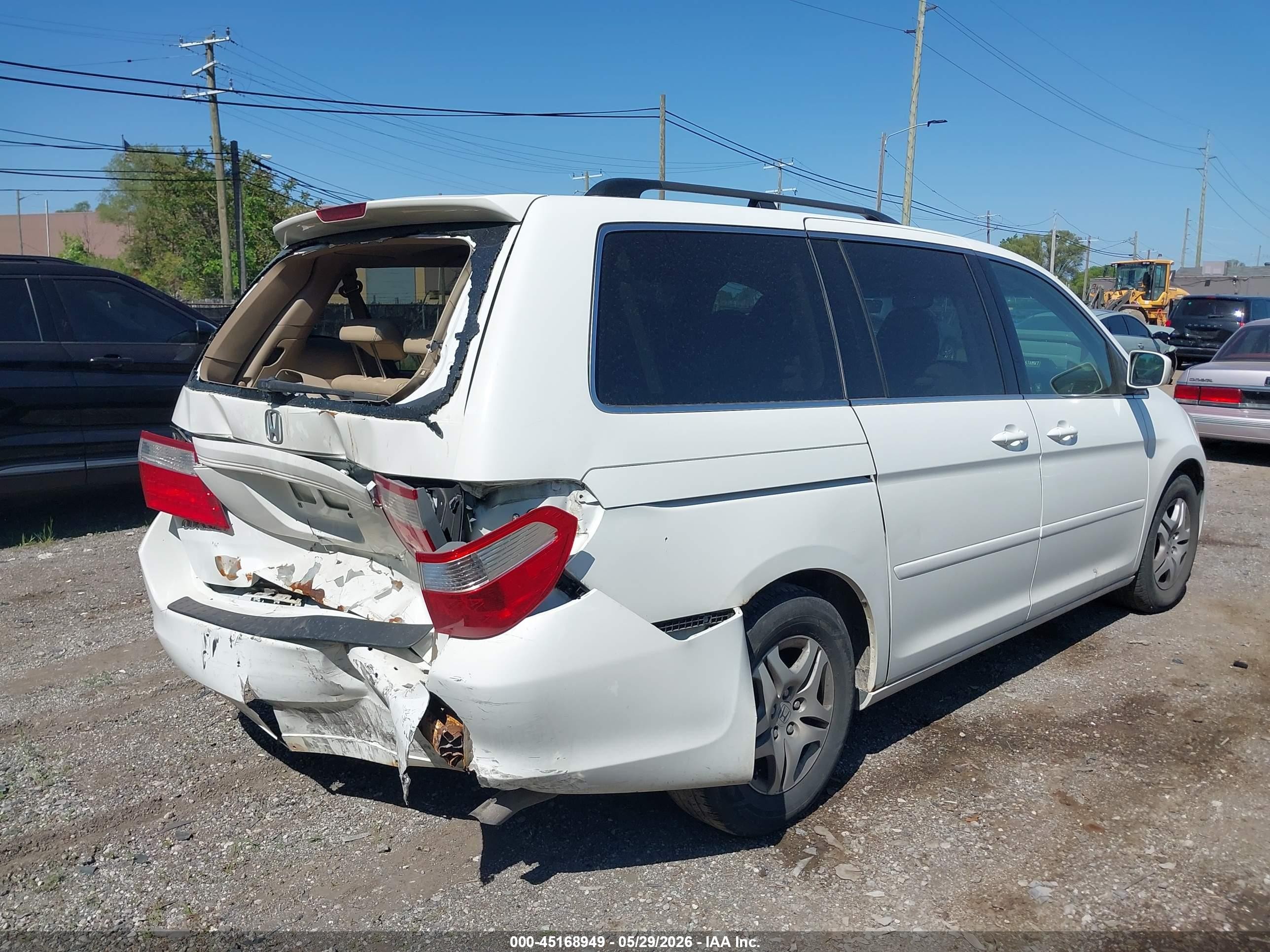 2007 Honda Odyssey Ex-l White vin: 5FNRL387X7B454396