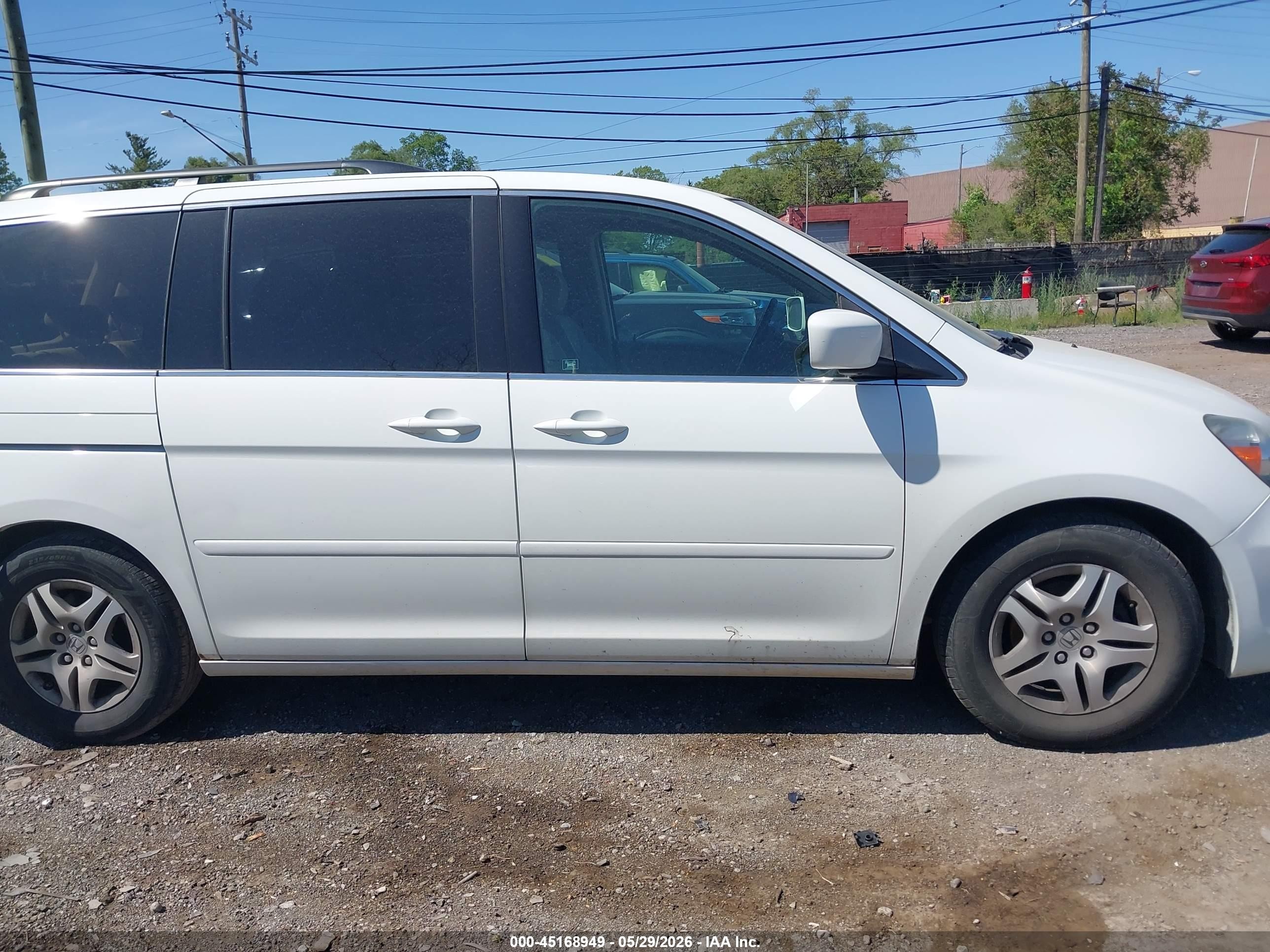 2007 Honda Odyssey Ex-l White vin: 5FNRL387X7B454396