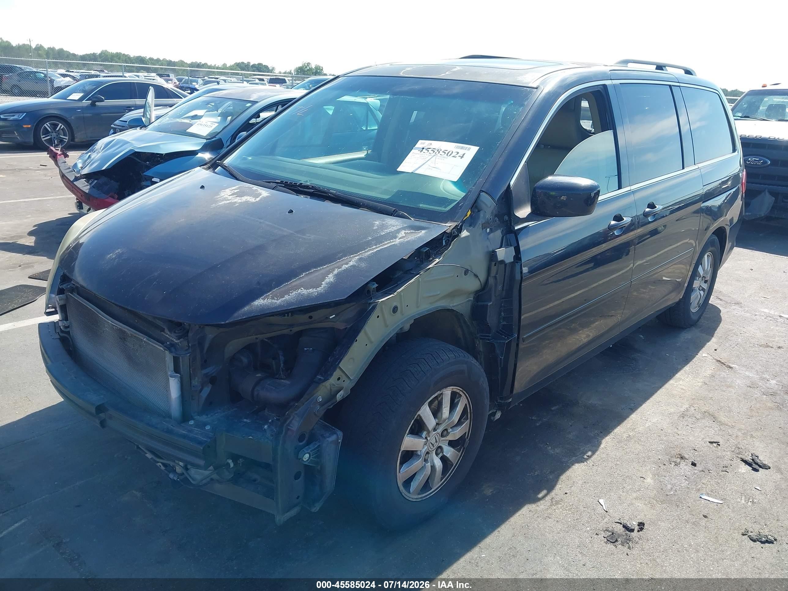 2008 Honda Odyssey Ex-l Black vin: 5FNRL387X8B020819
