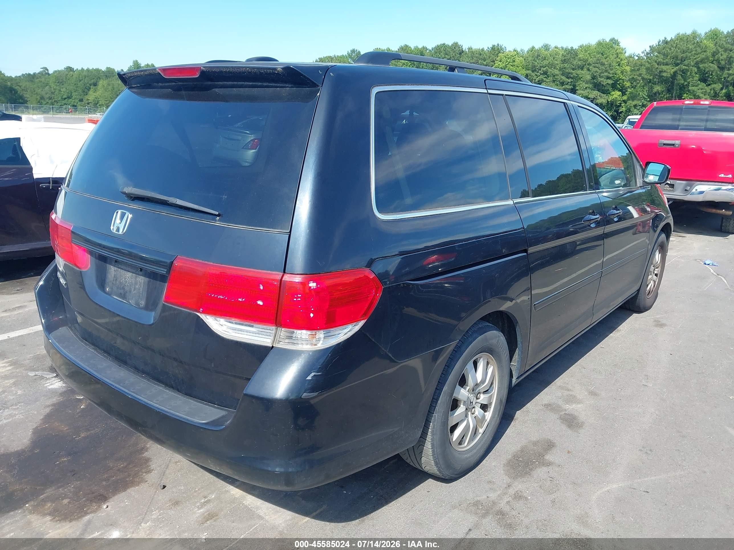 2008 Honda Odyssey Ex-l Black vin: 5FNRL387X8B020819