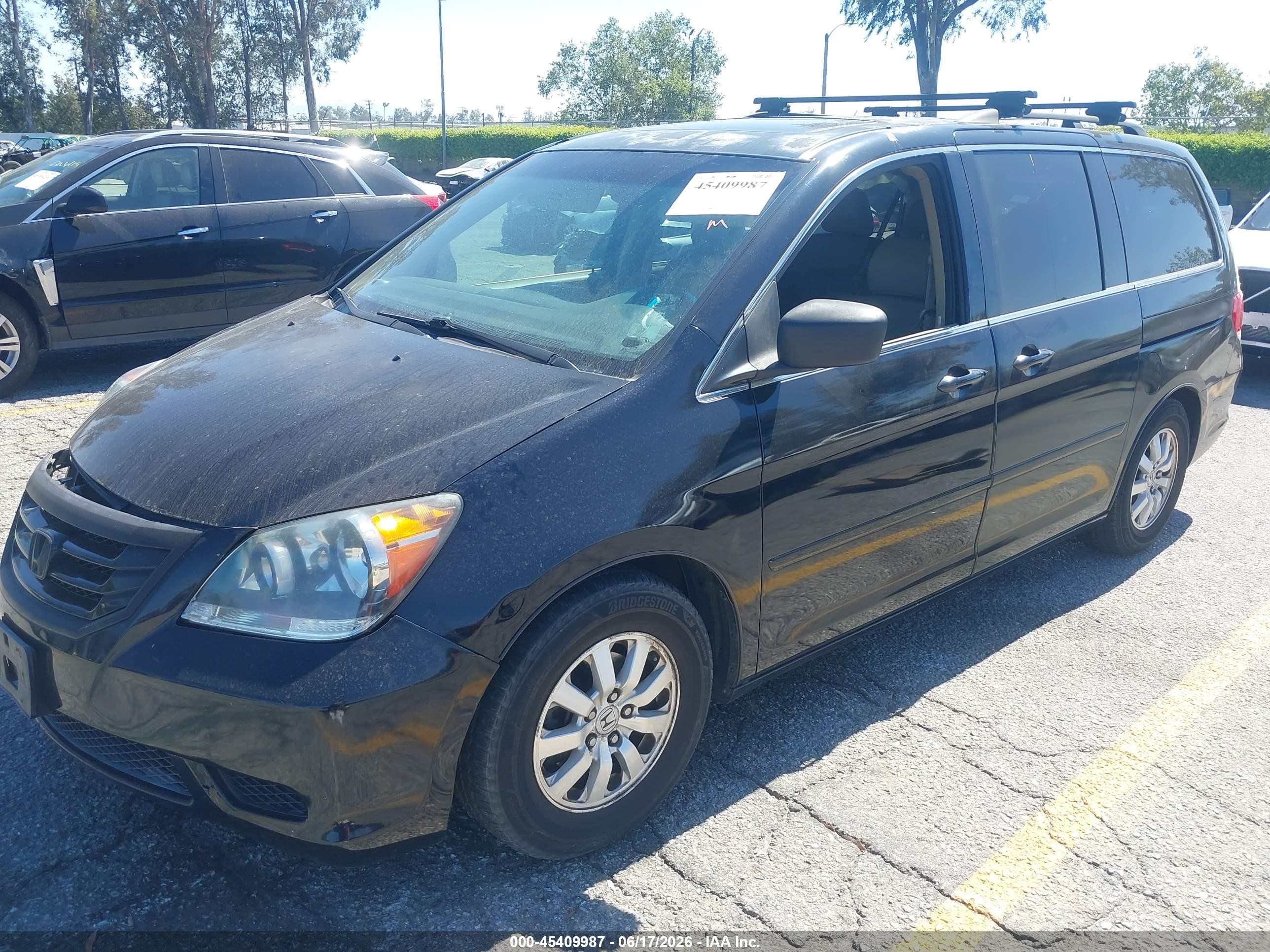 2009 Honda Odyssey Ex-l Black vin: 5FNRL387X9B027545