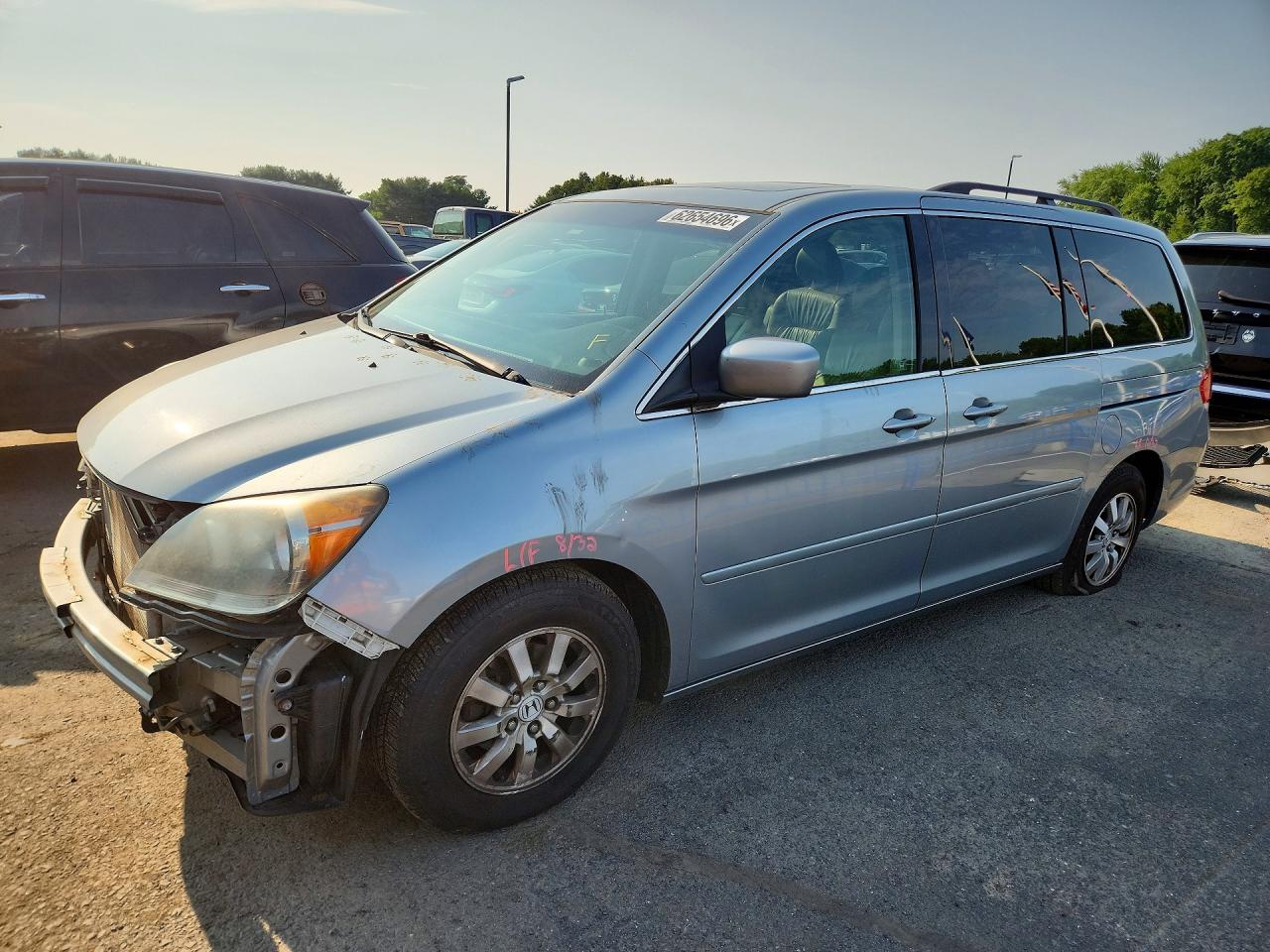 2009 Honda Odyssey Exl Blue vin: 5FNRL387X9B051702