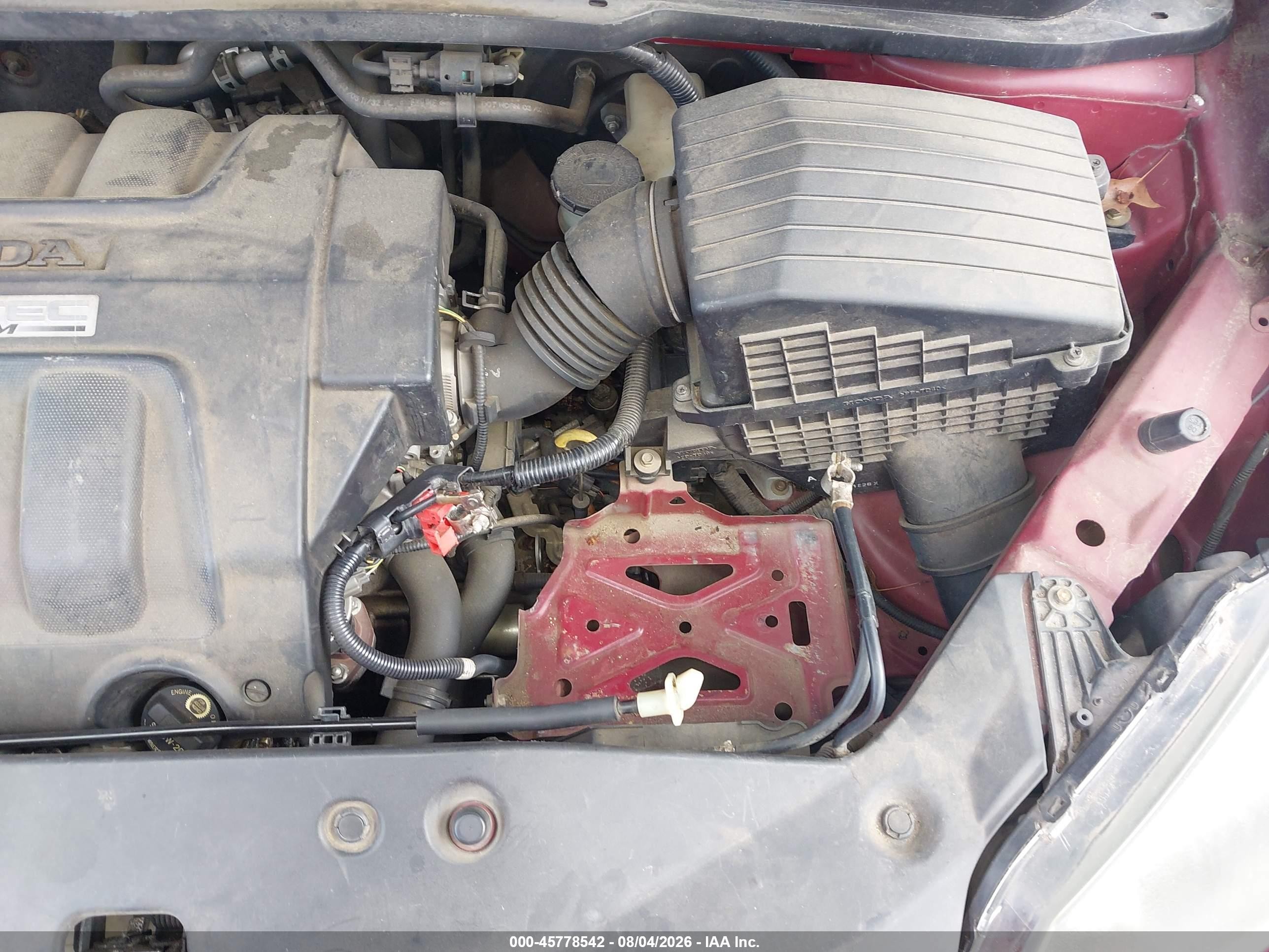 2005 Honda Odyssey Touring Red vin: 5FNRL38805B112252