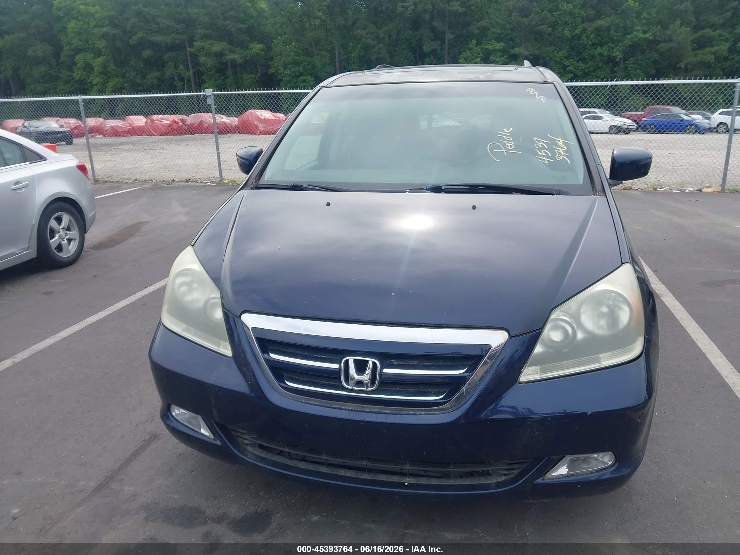 2007 Honda Odyssey Touring Blue vin: 5FNRL38807B123965