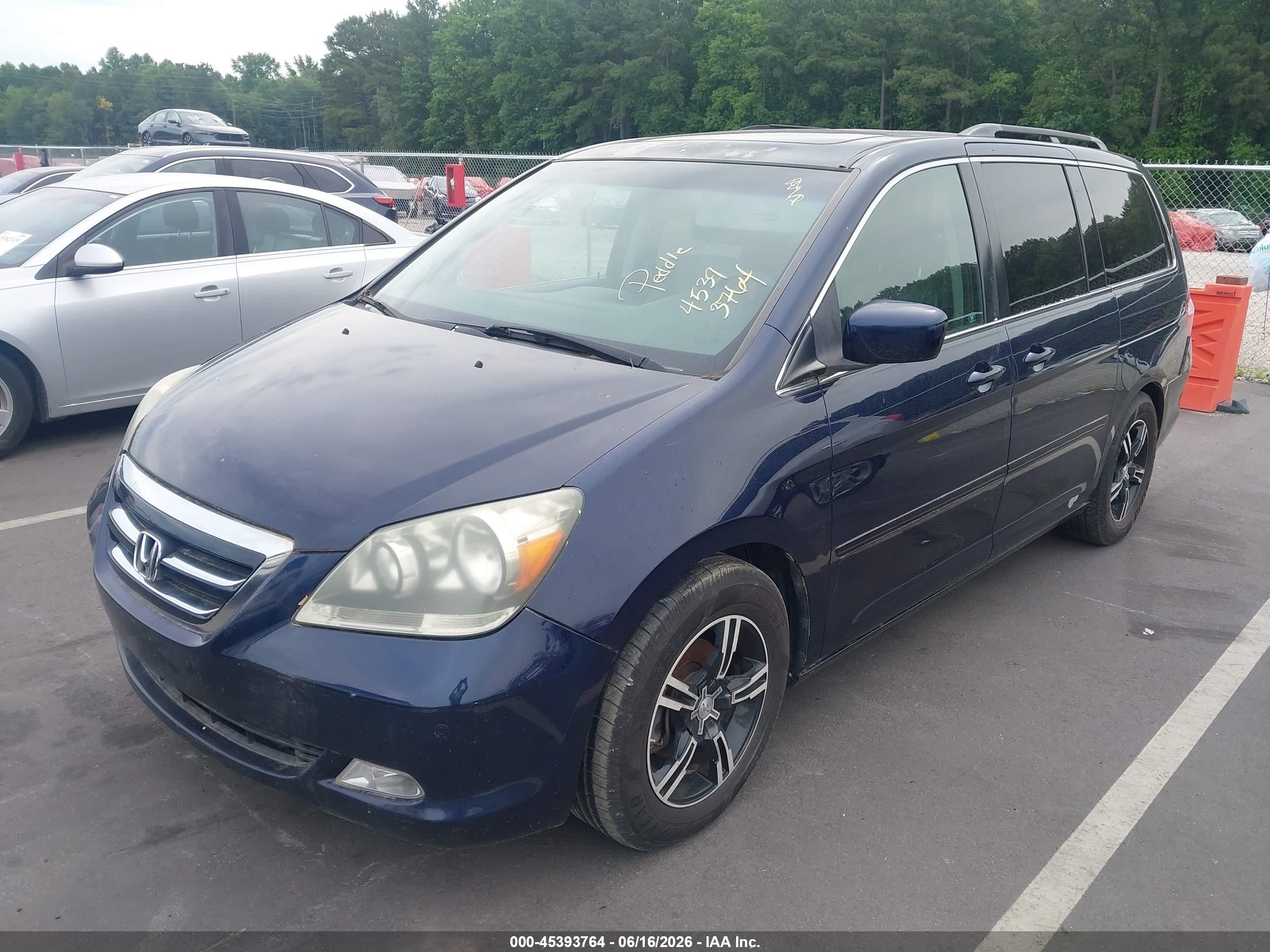 2007 Honda Odyssey Touring Blue vin: 5FNRL38807B123965