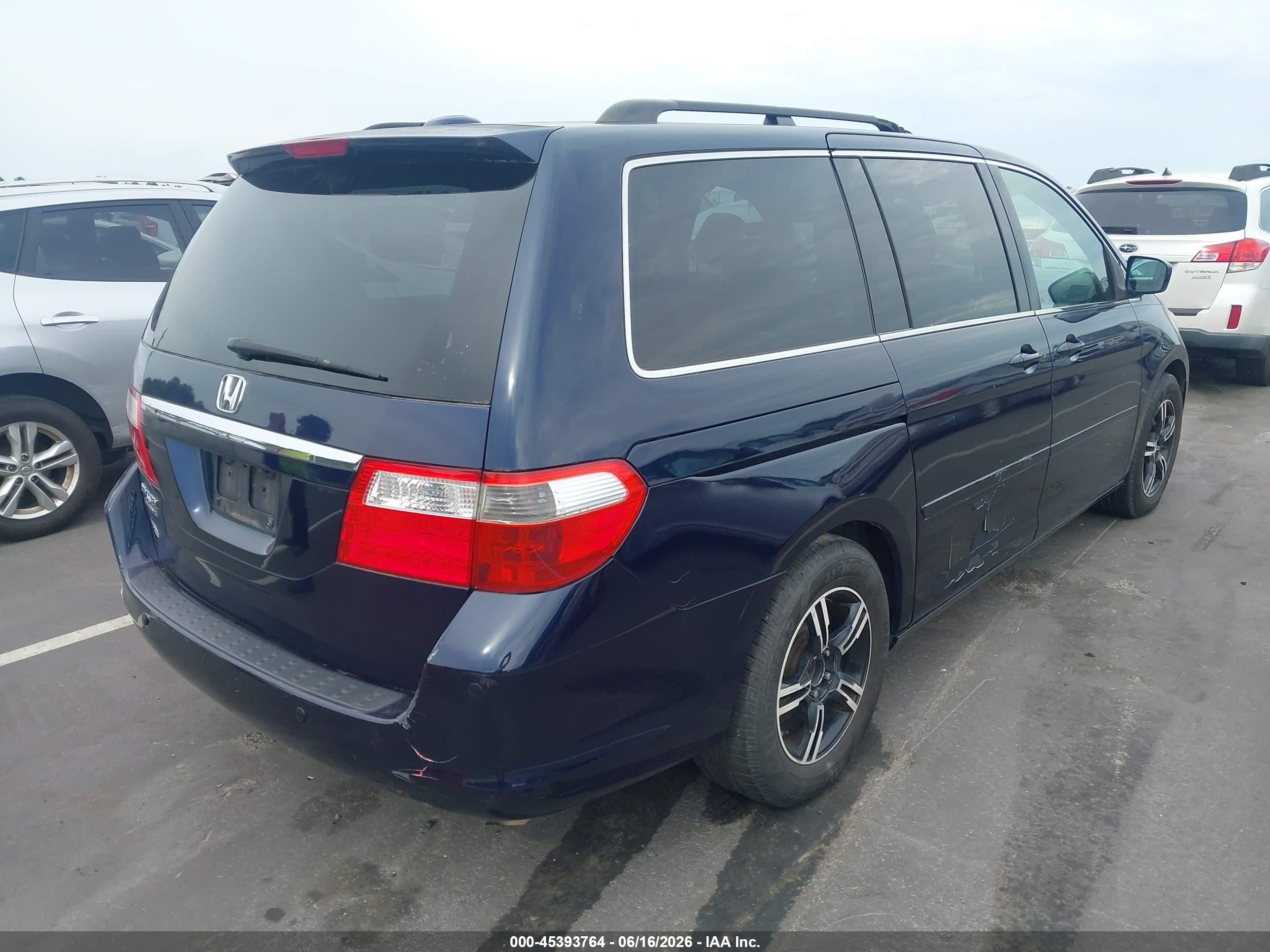 2007 Honda Odyssey Touring Blue vin: 5FNRL38807B123965