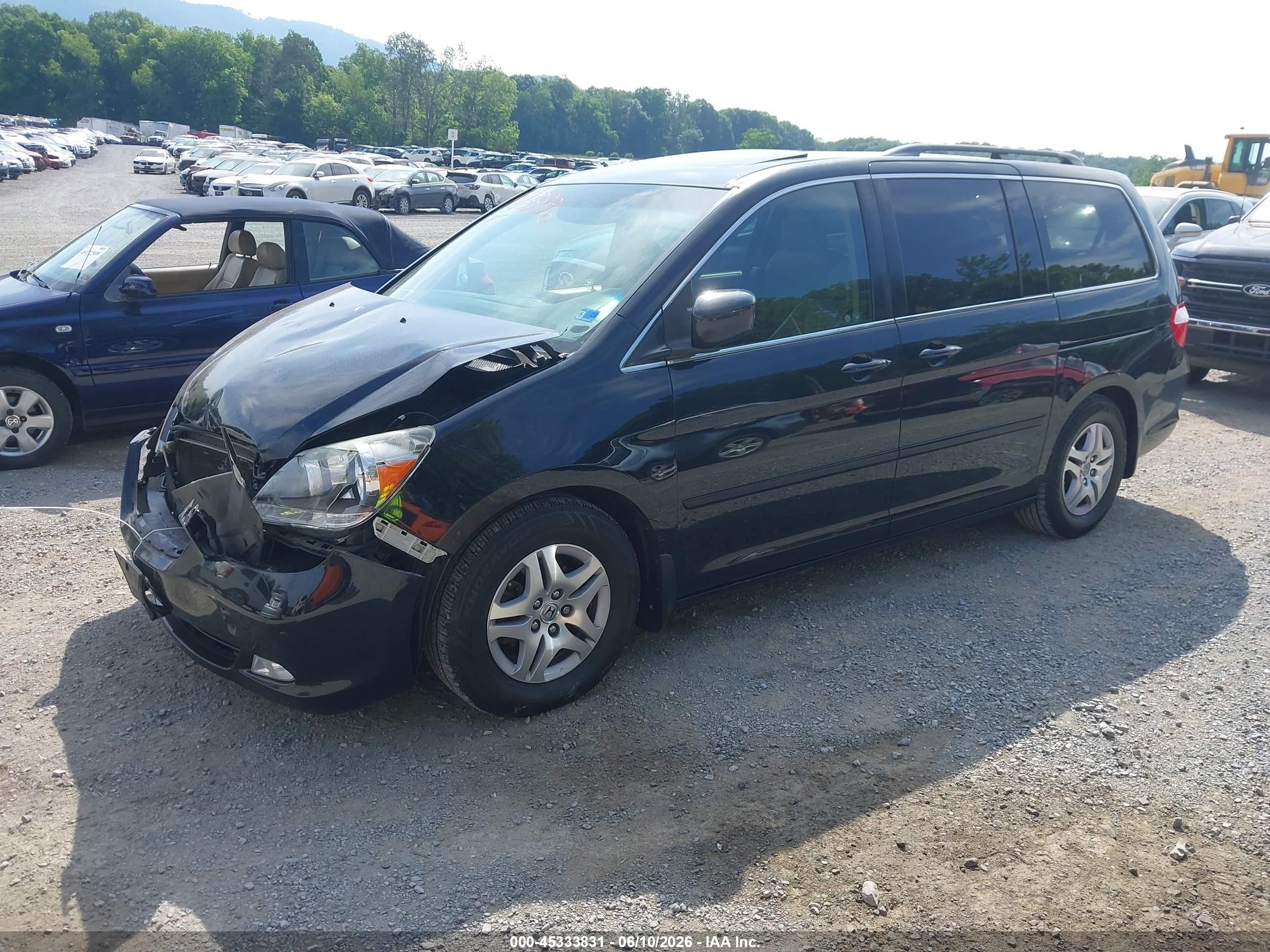 2007 Honda Odyssey Touring Blue vin: 5FNRL38817B070788