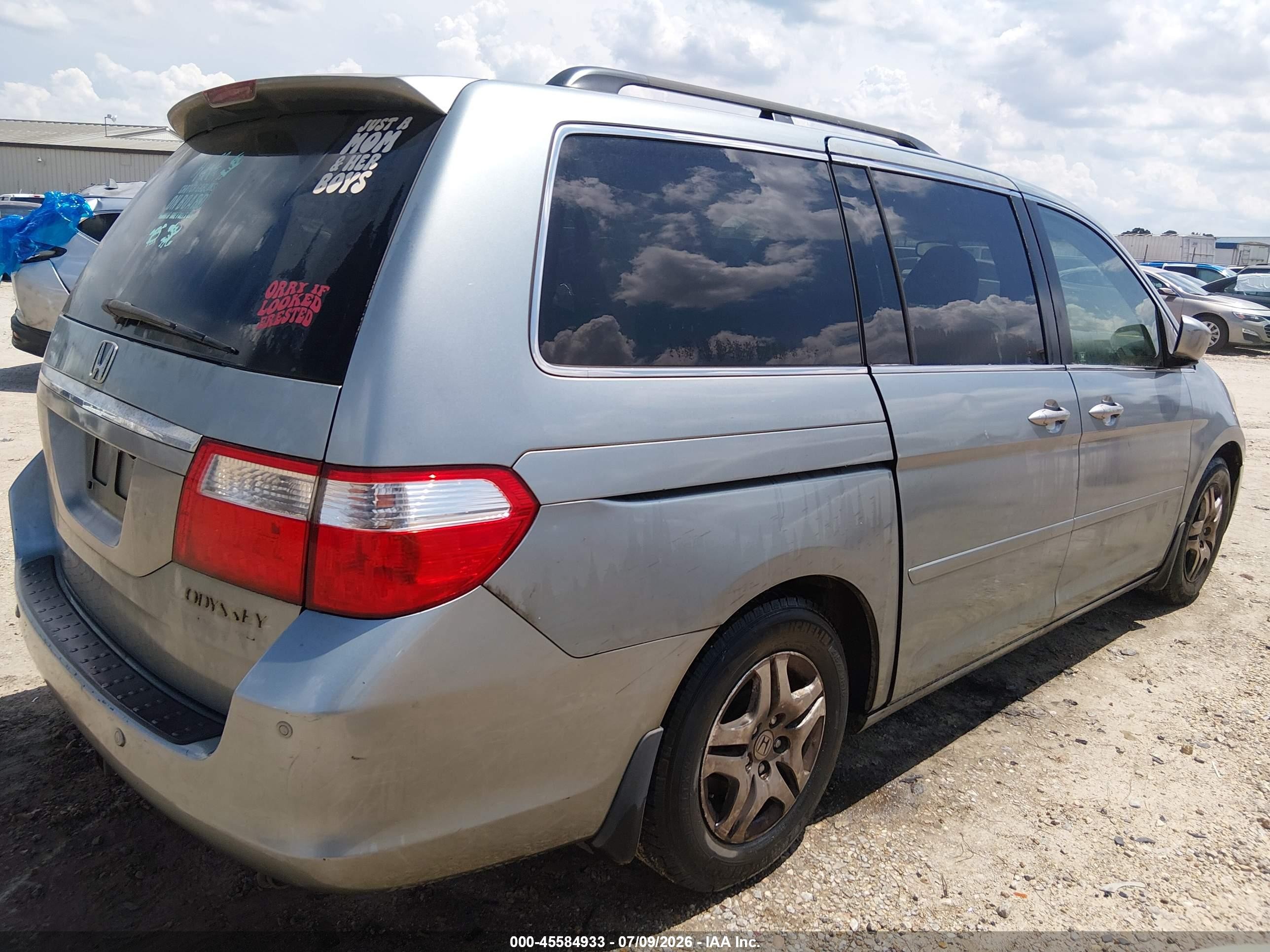 2005 Honda Odyssey Touring Light Blue vin: 5FNRL38835B119387