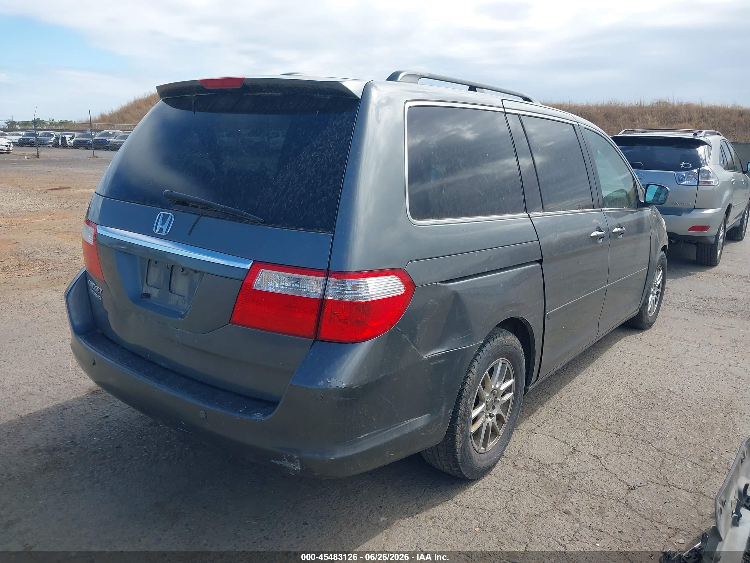 2007 Honda Odyssey Touring Gray vin: 5FNRL38837B075961