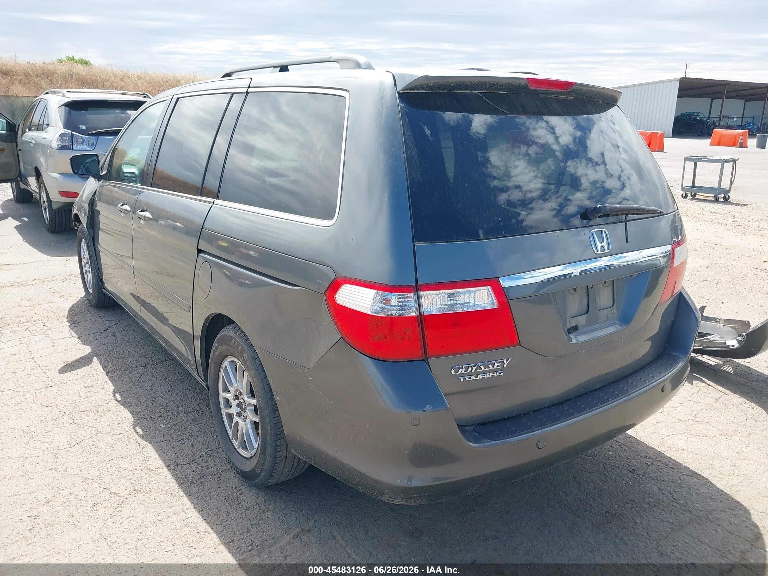 2007 Honda Odyssey Touring Gray vin: 5FNRL38837B075961