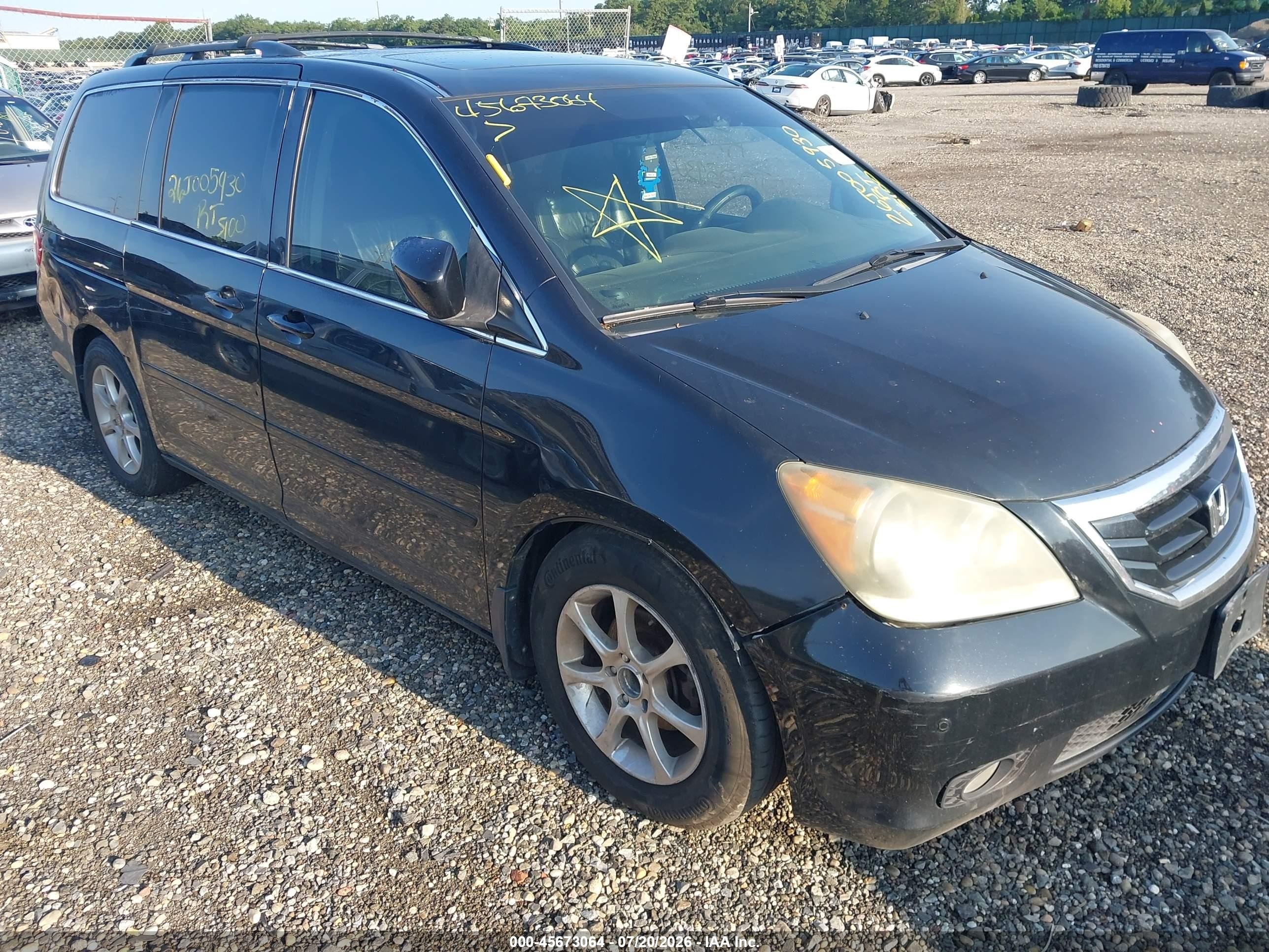 2008 Honda Odyssey Touring Black vin: 5FNRL38838B112198