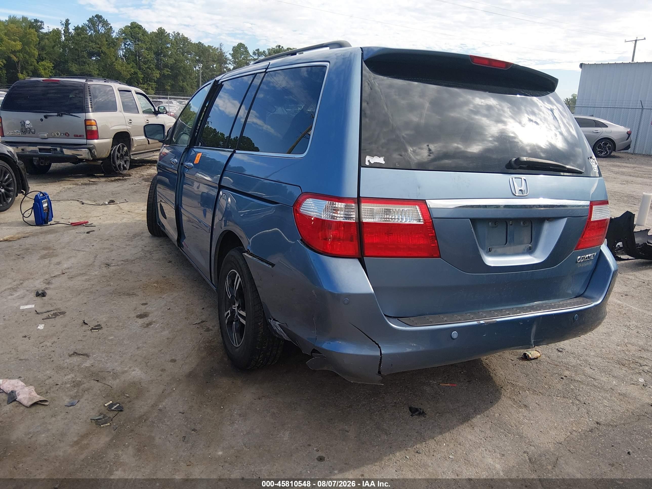 2005 Honda Odyssey Touring Light Blue vin: 5FNRL38845B120113