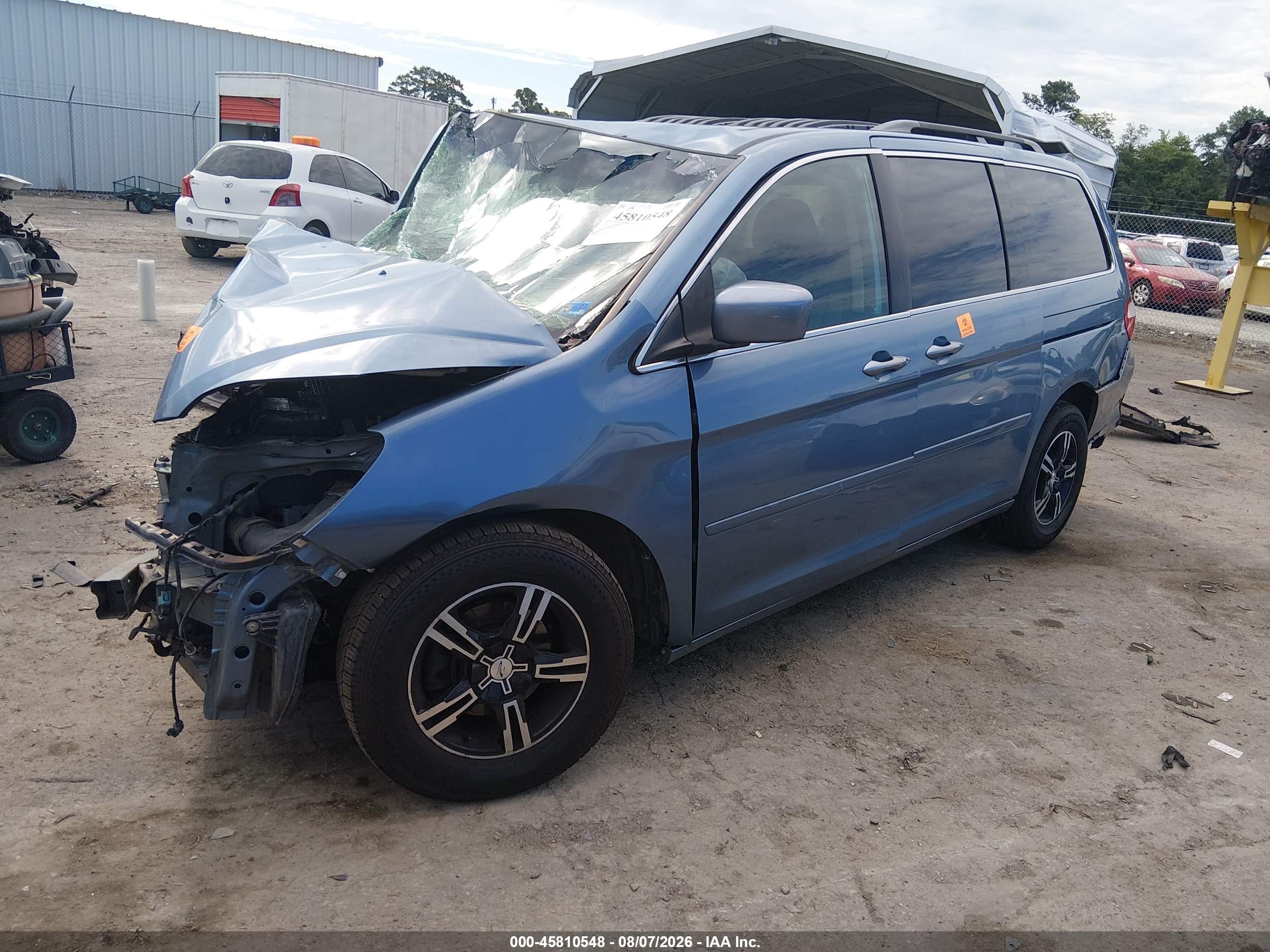 2005 Honda Odyssey Touring Light Blue vin: 5FNRL38845B120113