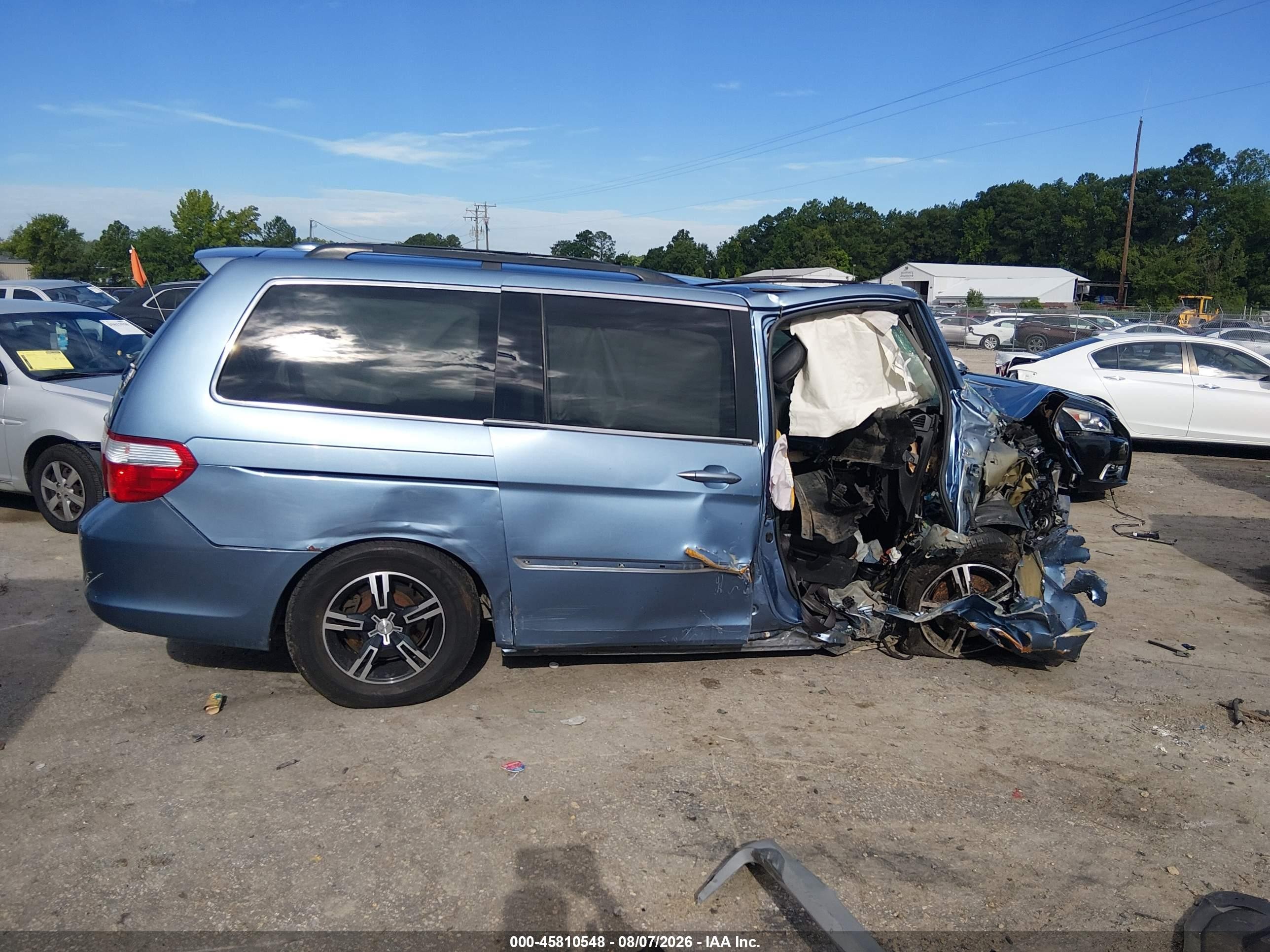 2005 Honda Odyssey Touring Light Blue vin: 5FNRL38845B120113