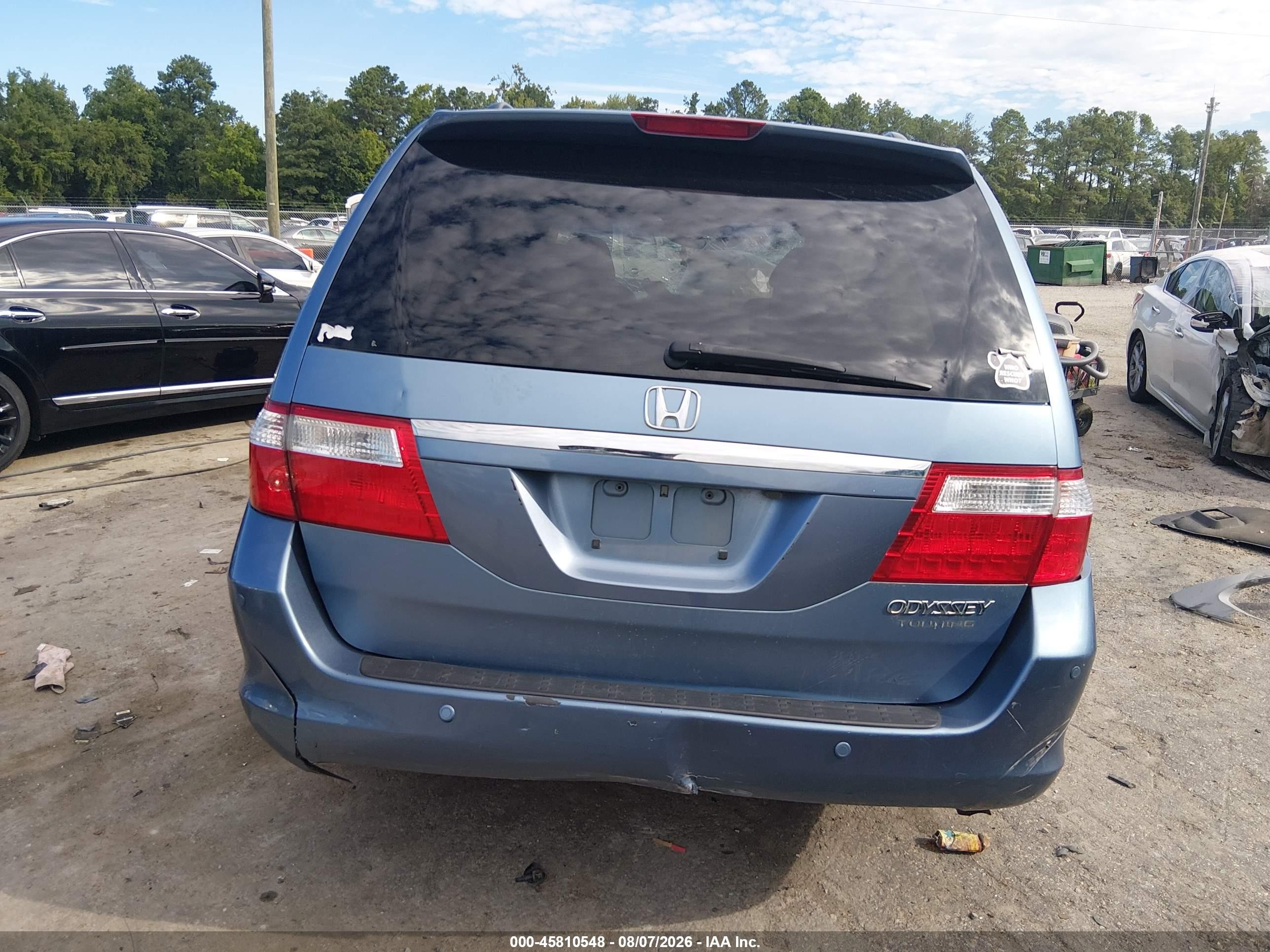 2005 Honda Odyssey Touring Light Blue vin: 5FNRL38845B120113