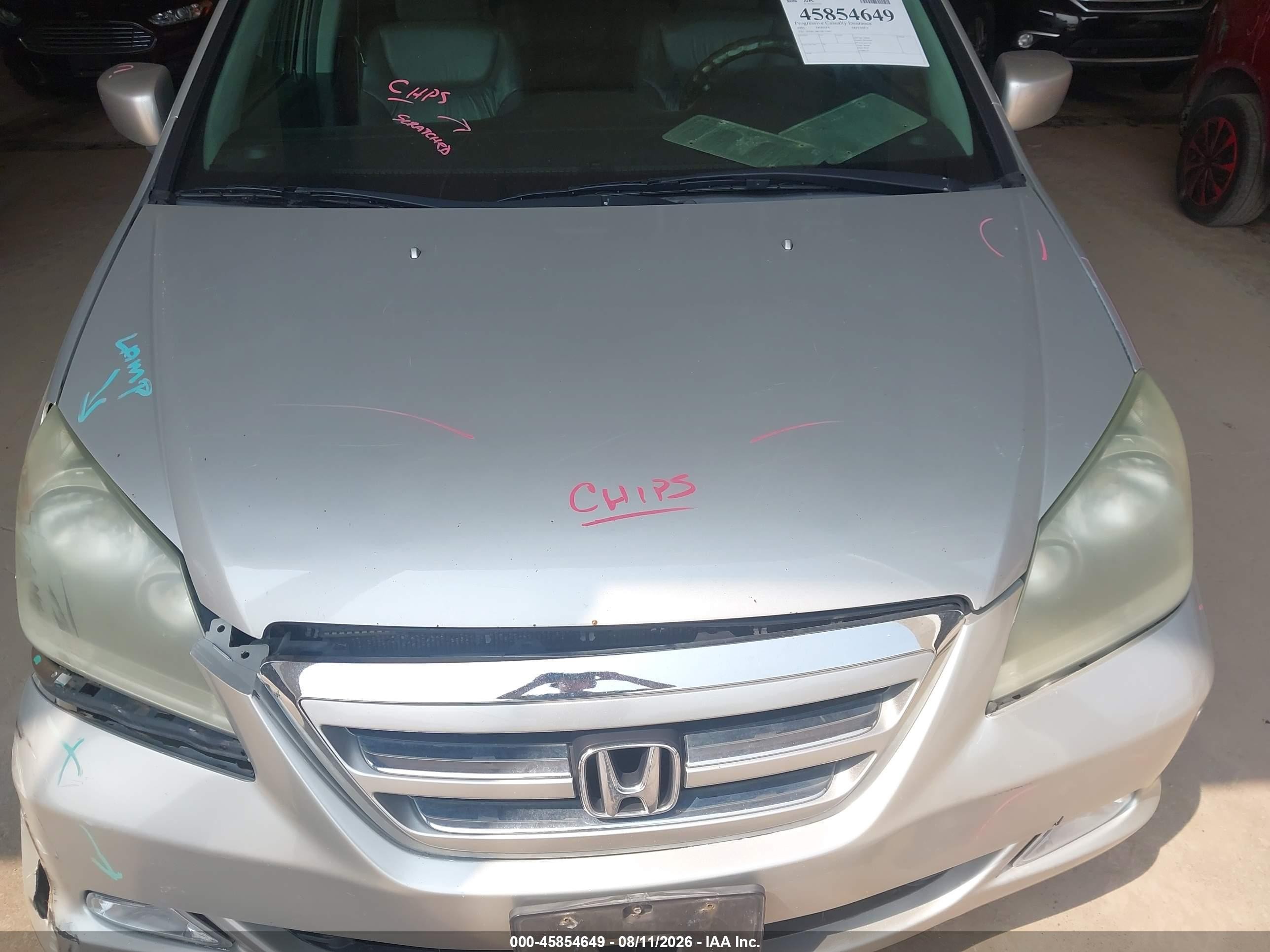 2005 Honda Odyssey Touring Желто-коричневый vin: 5FNRL38855B114997