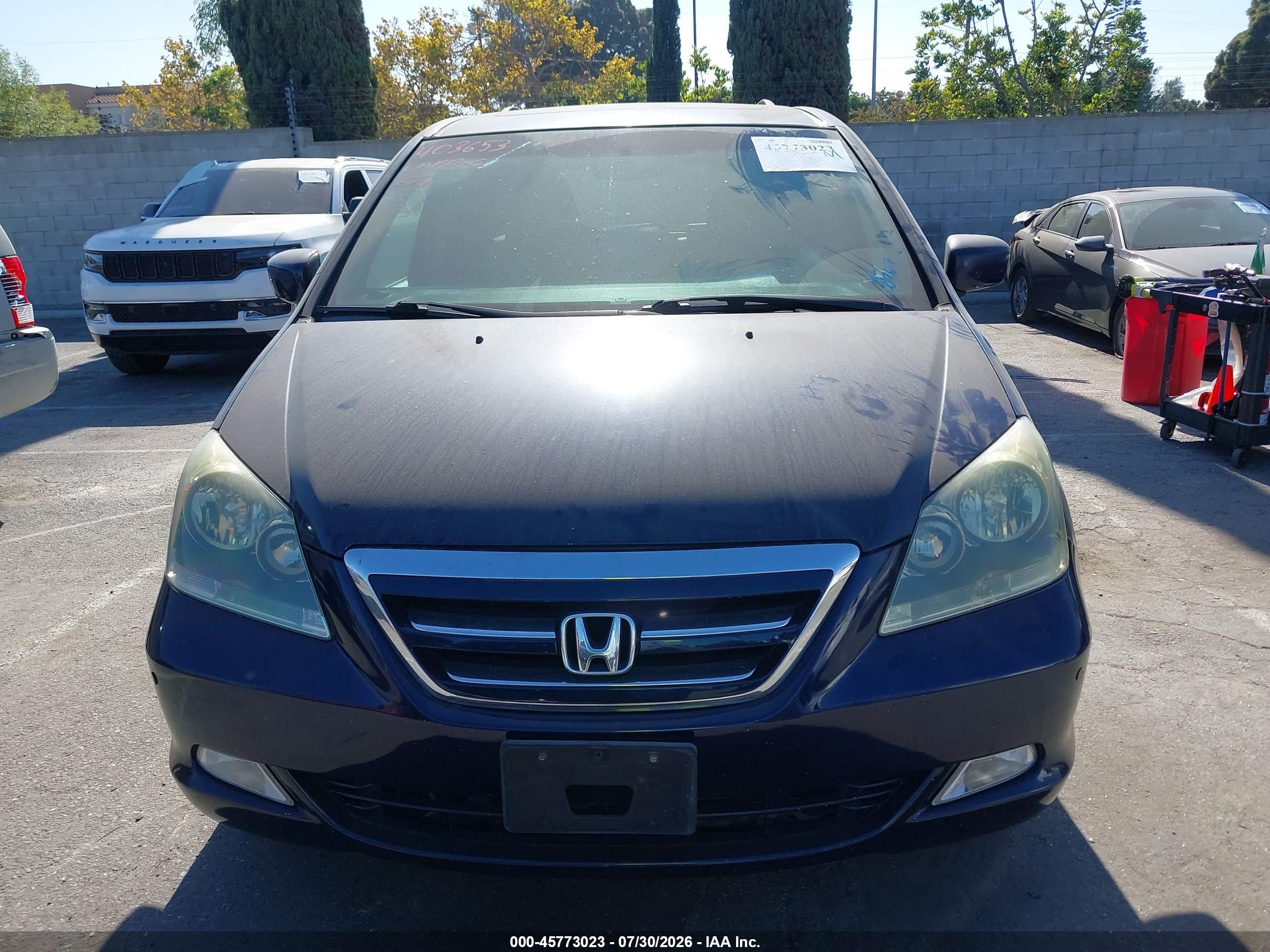 2006 Honda Odyssey Touring Blue vin: 5FNRL38856B050767