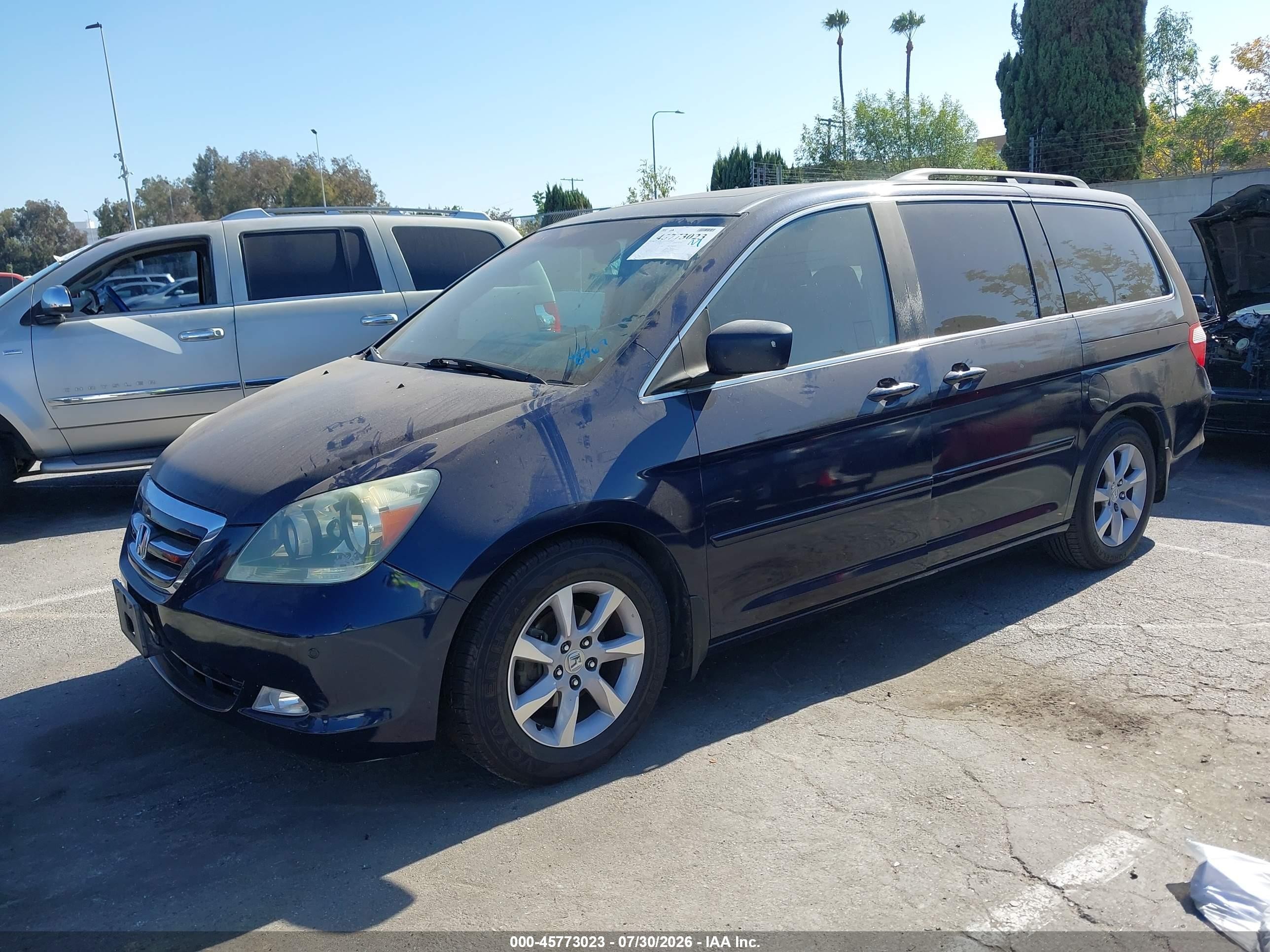 2006 Honda Odyssey Touring Blue vin: 5FNRL38856B050767