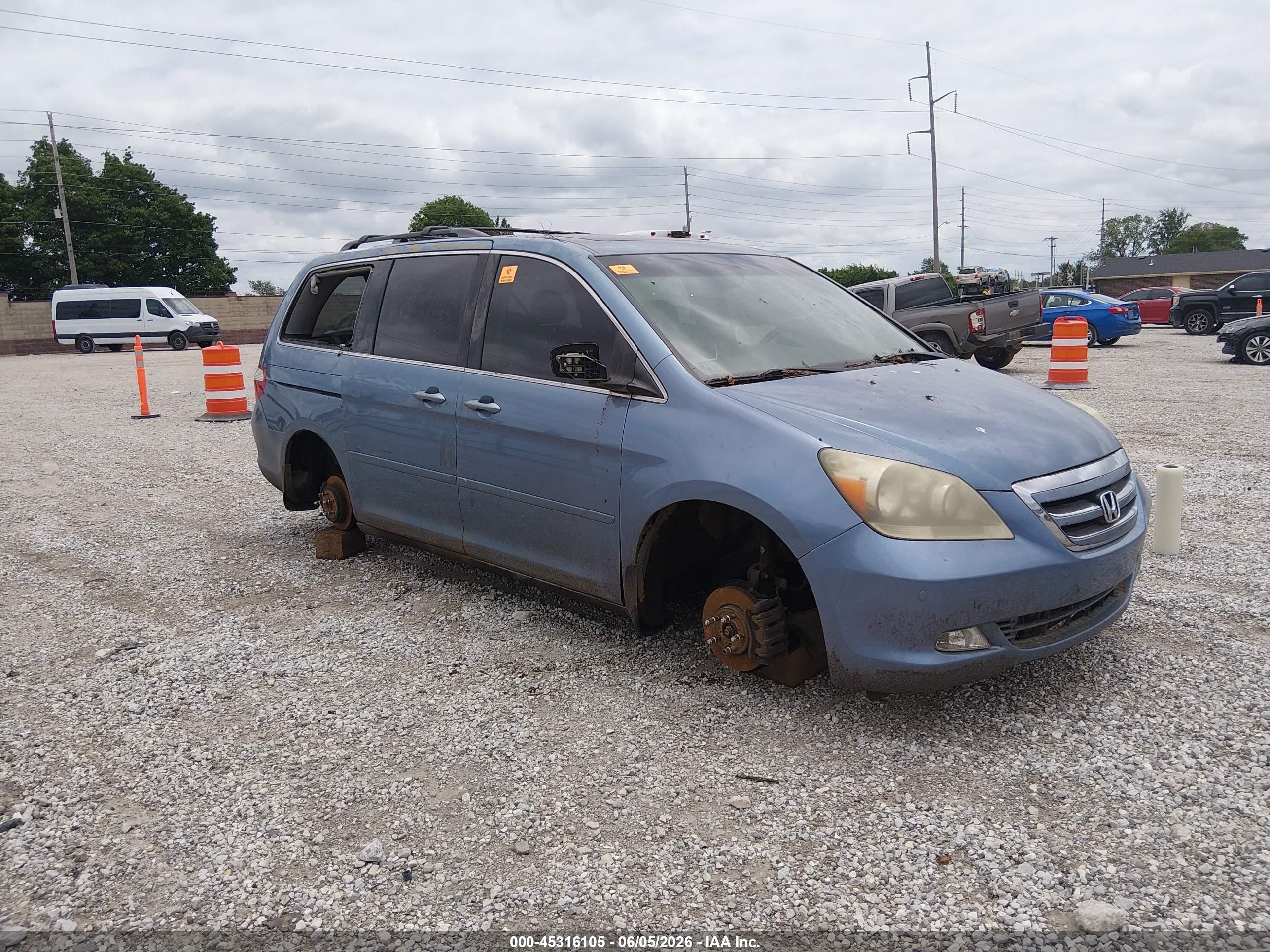 2006 Honda Odyssey Touring Синий vin: 5FNRL38856B122941