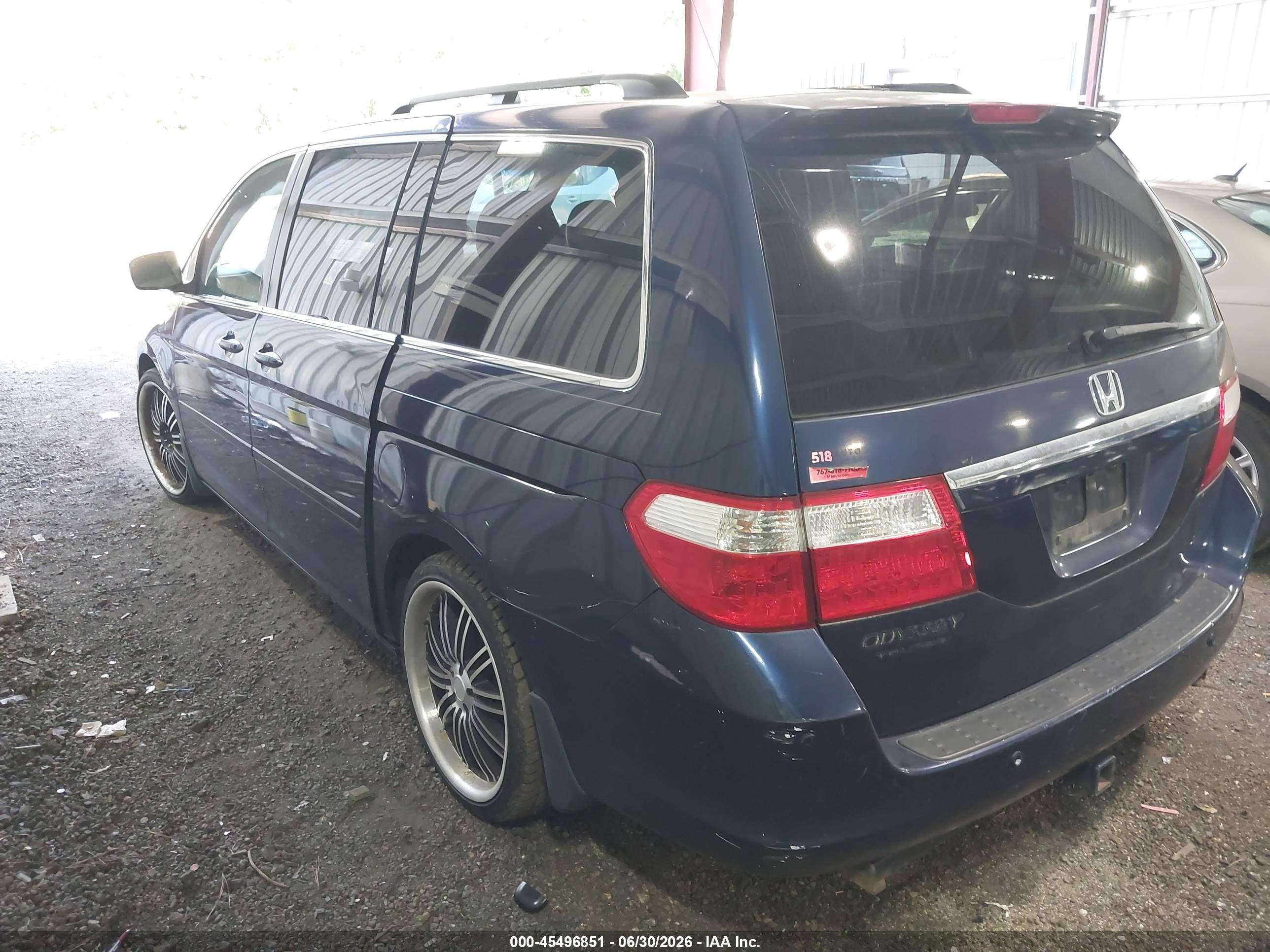 2007 Honda Odyssey Touring Синий vin: 5FNRL38857B089084